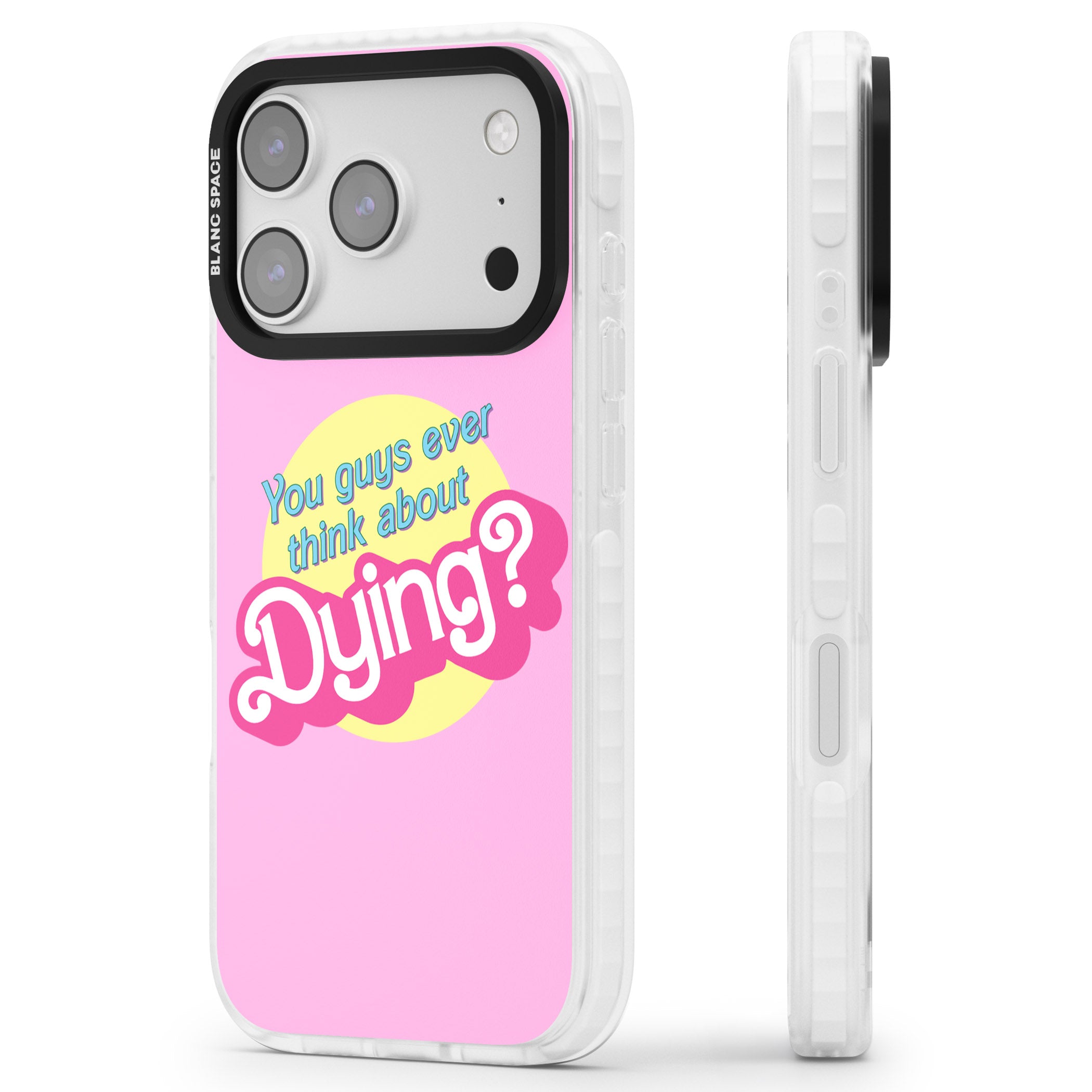 Ever Think About Dying? iPhone 17 Pro Impact Pro Clear Phone Case Side Profile