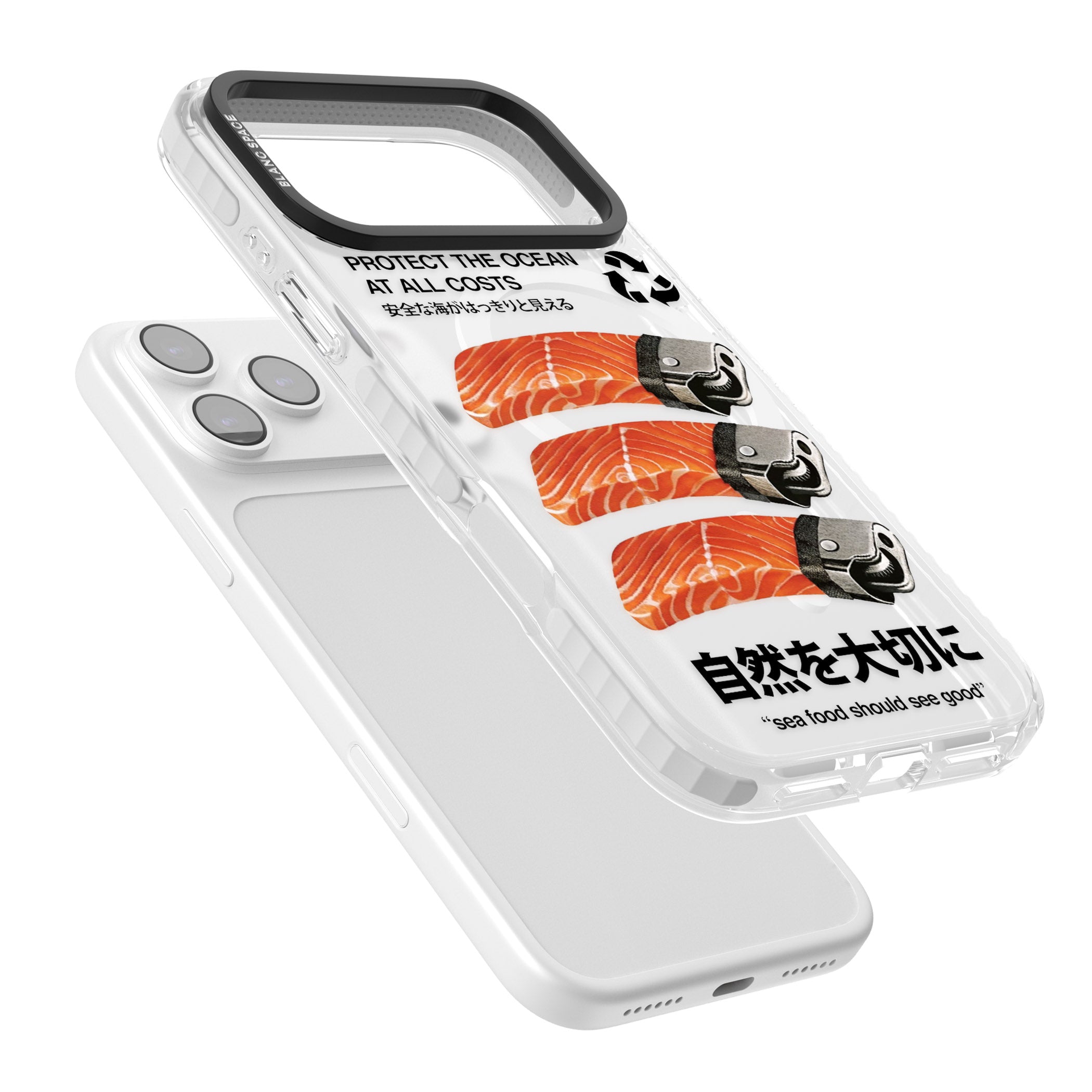 Protect The Ocean iPhone 17 Pro Impact Pro Clear Phone Case Colours