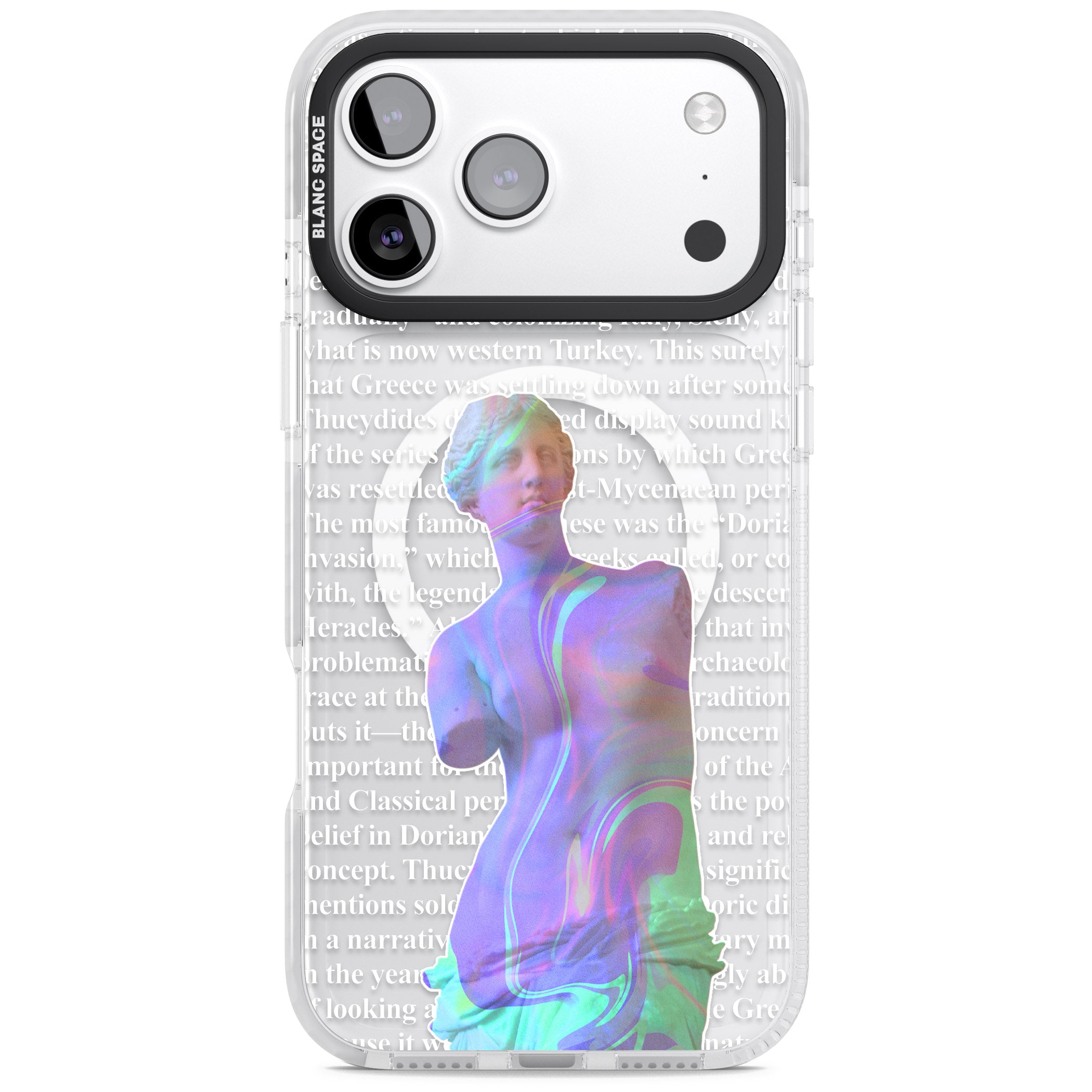 Iridescent De Milo iPhone 17 Pro Impact Pro Clear Phone Case