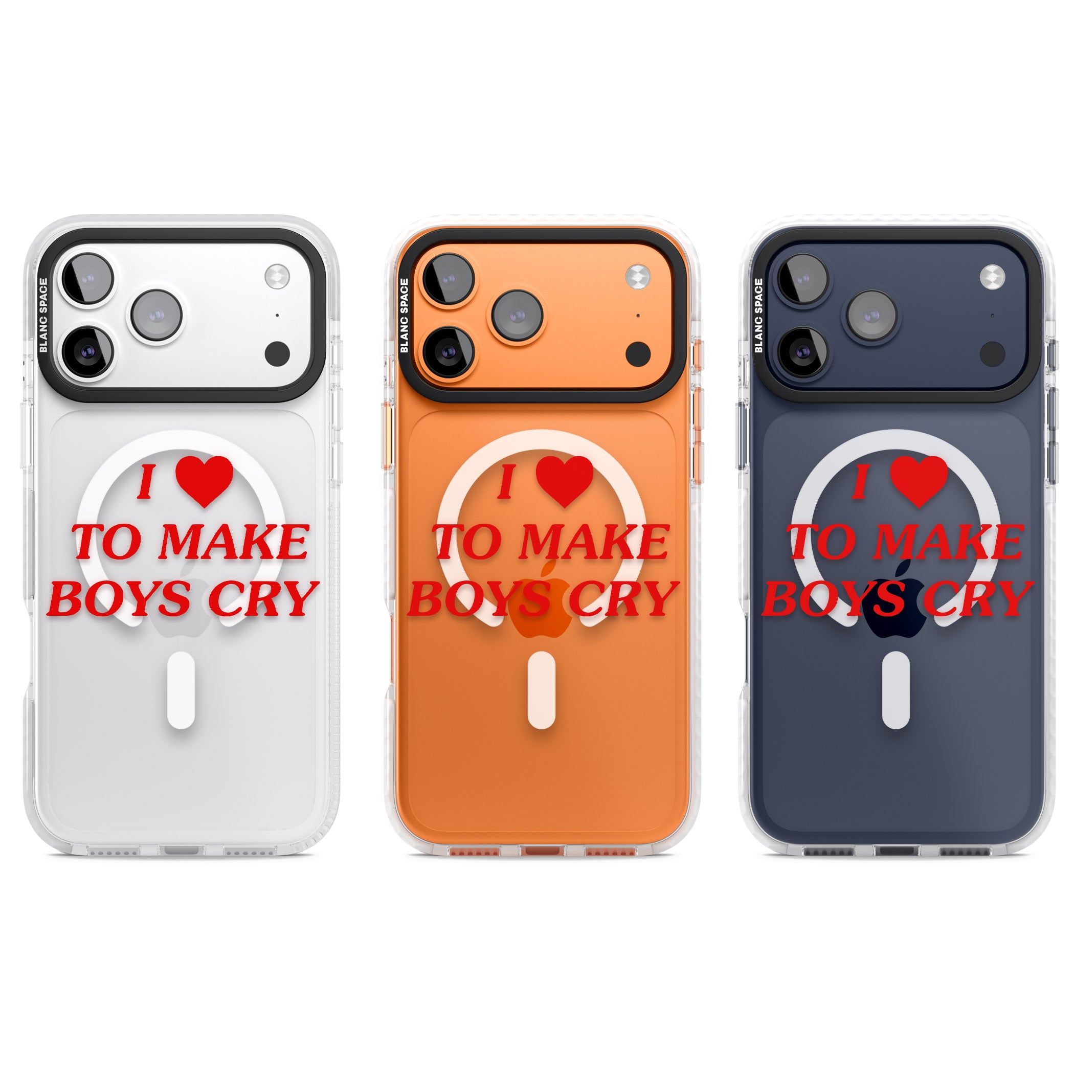 I Love To Make Boys Cry iPhone 17 Pro Impact Pro Clear Phone Case APT Impact Protection