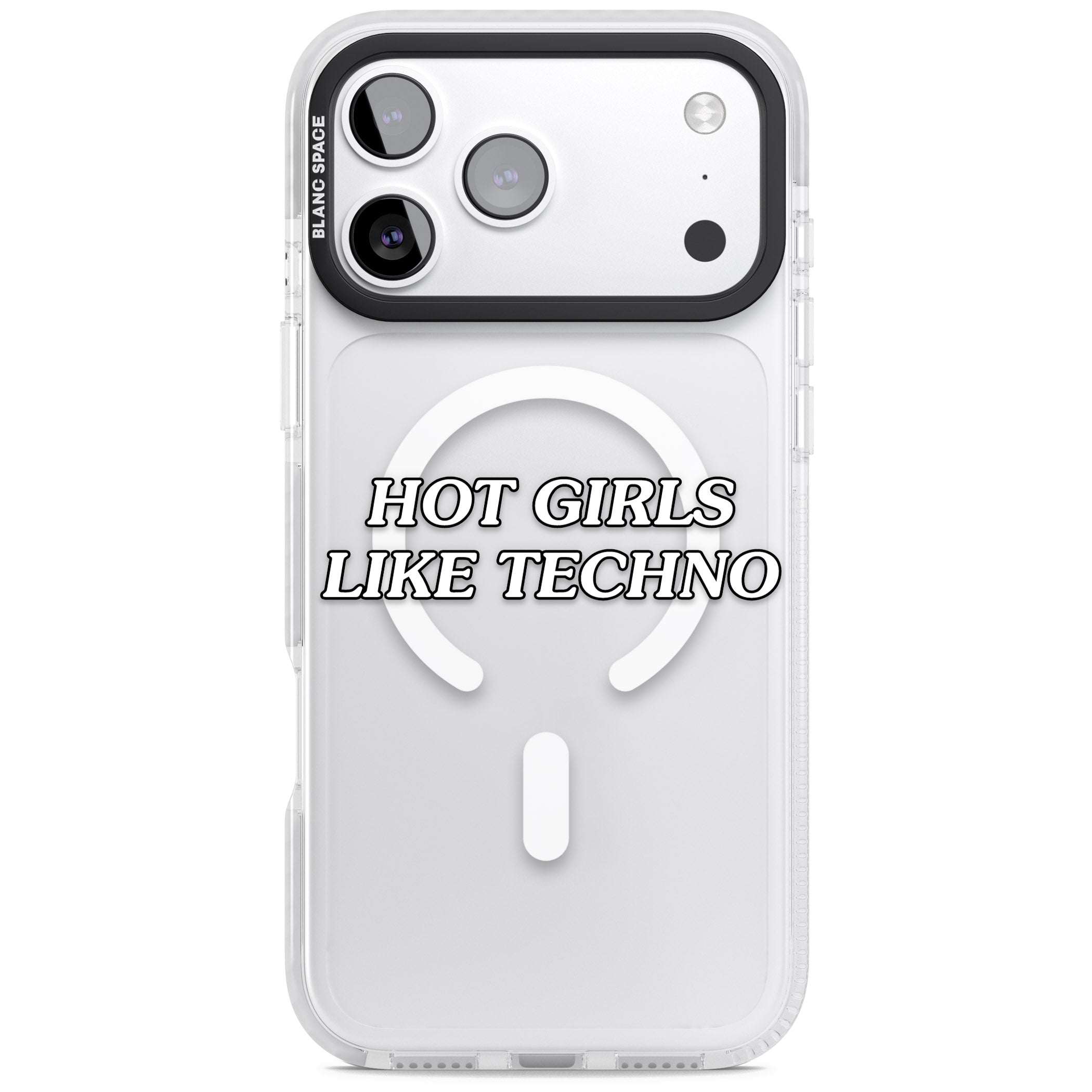 Hot Girls Like Techno iPhone 17 Pro Impact Pro Clear Phone Case