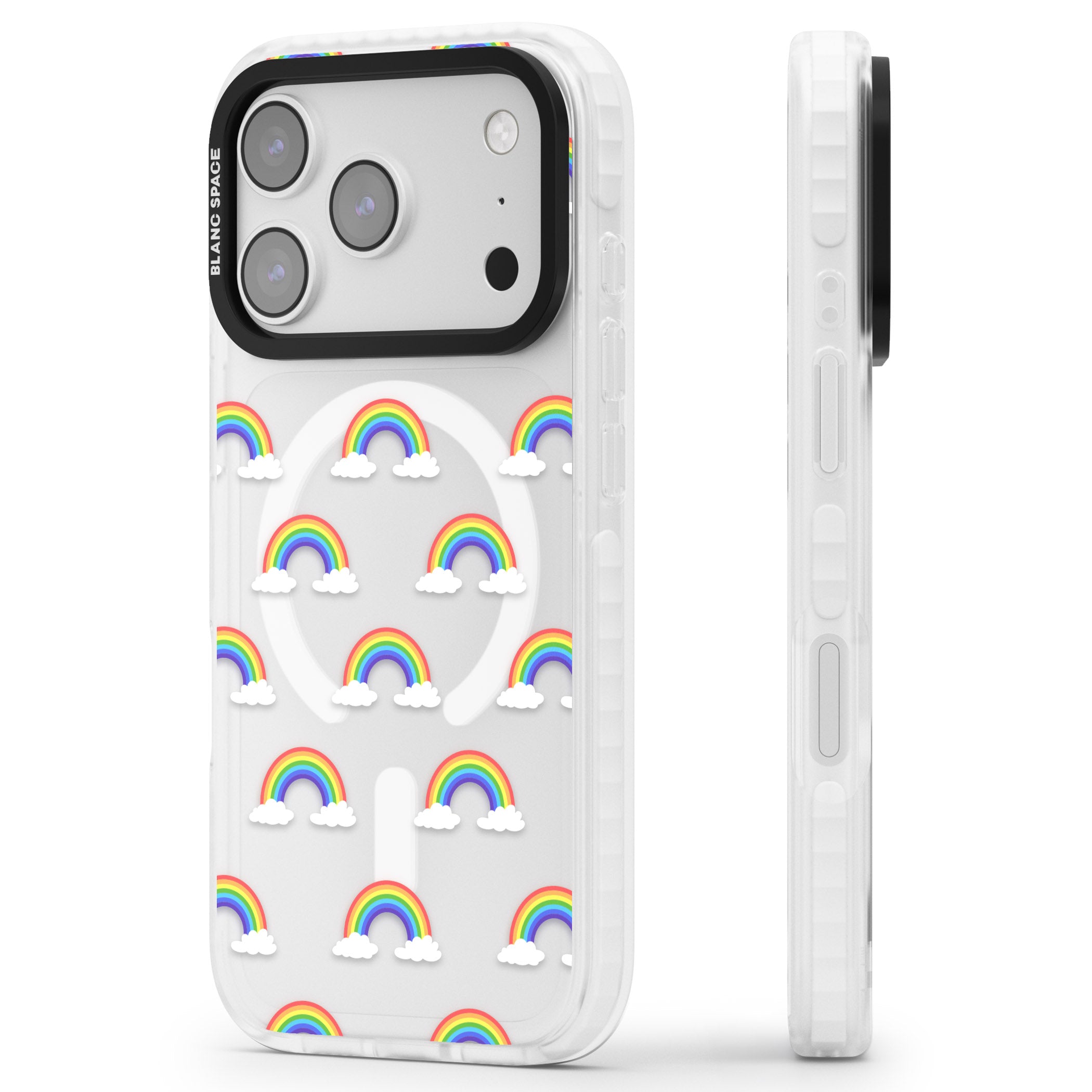 Rainbow Dream iPhone 17 Pro Impact Pro Clear Phone Case Side Profile