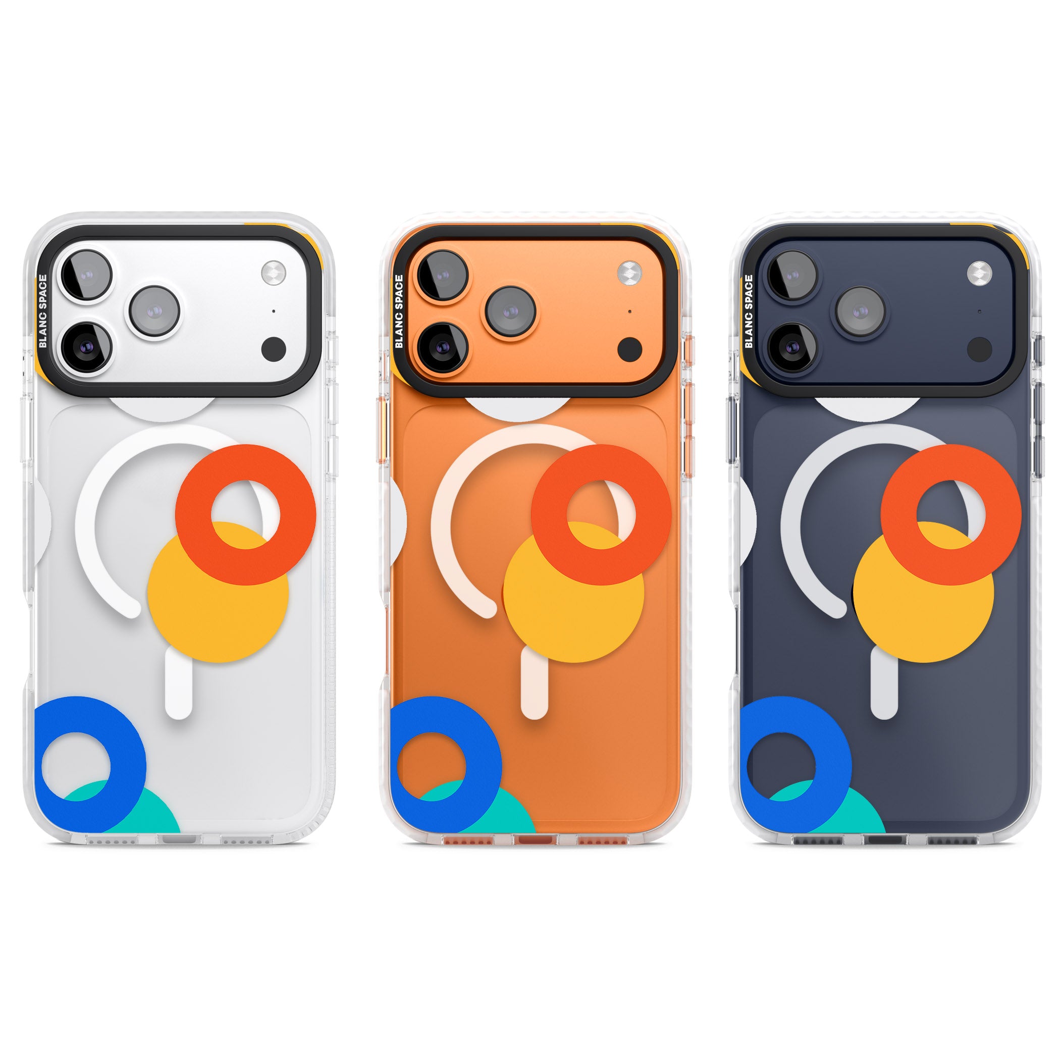 Abstract Mixed Circles iPhone 17 Pro Impact Pro Clear Phone Case APT Impact Protection