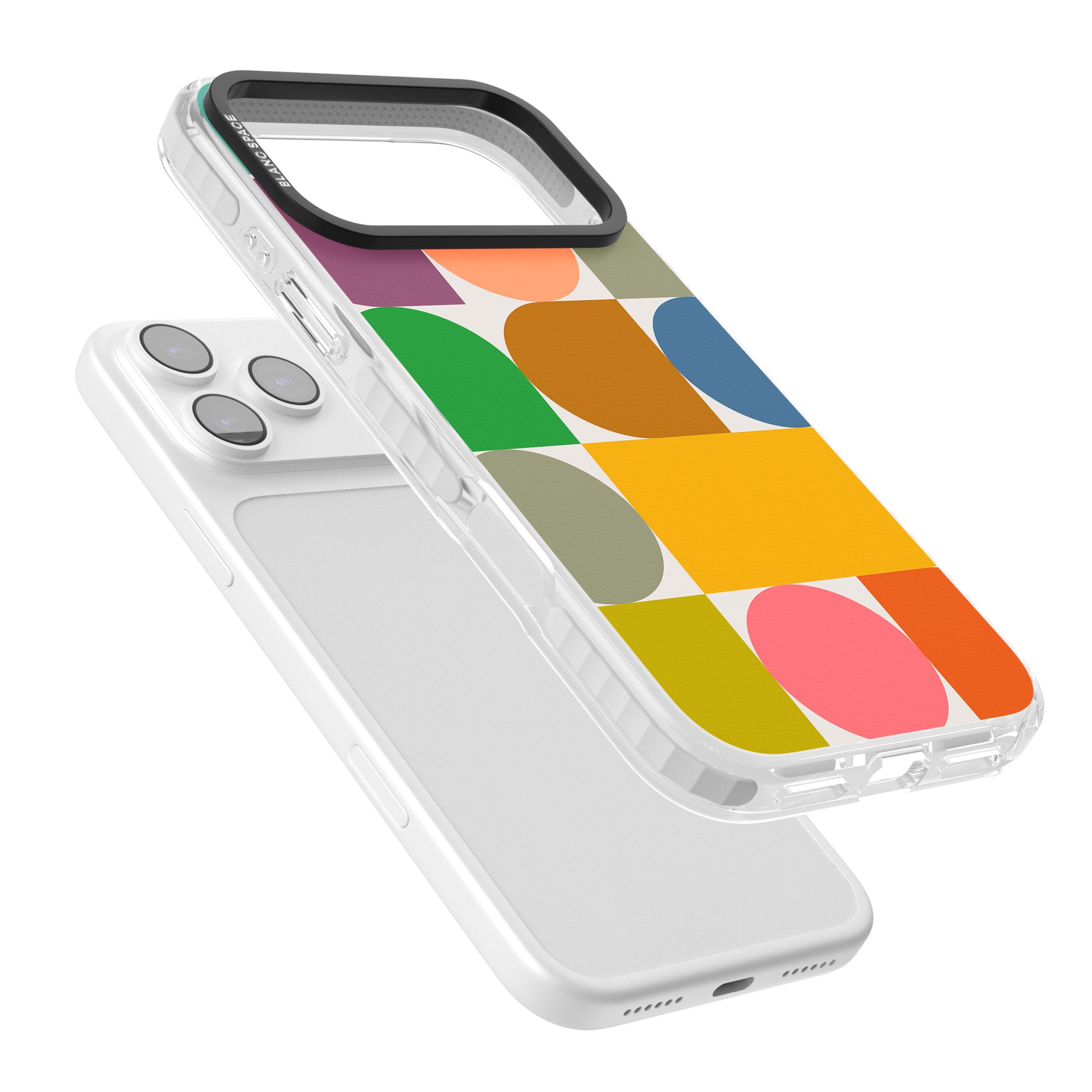 Retro Colorful Shapes iPhone 17 Pro Impact Pro Clear Phone Case Colours