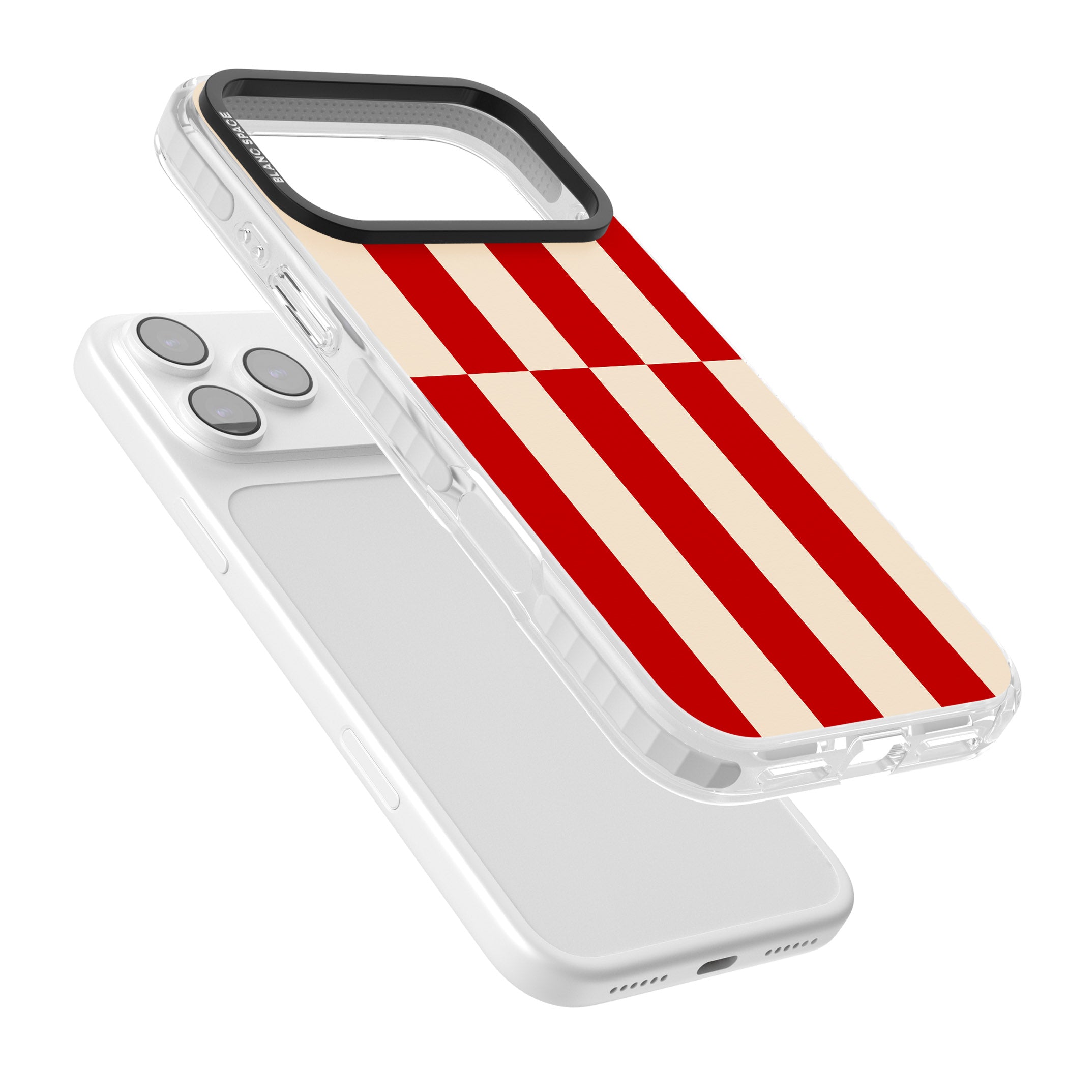 Retro Red Stripes iPhone 17 Pro Impact Pro Clear Phone Case Colours