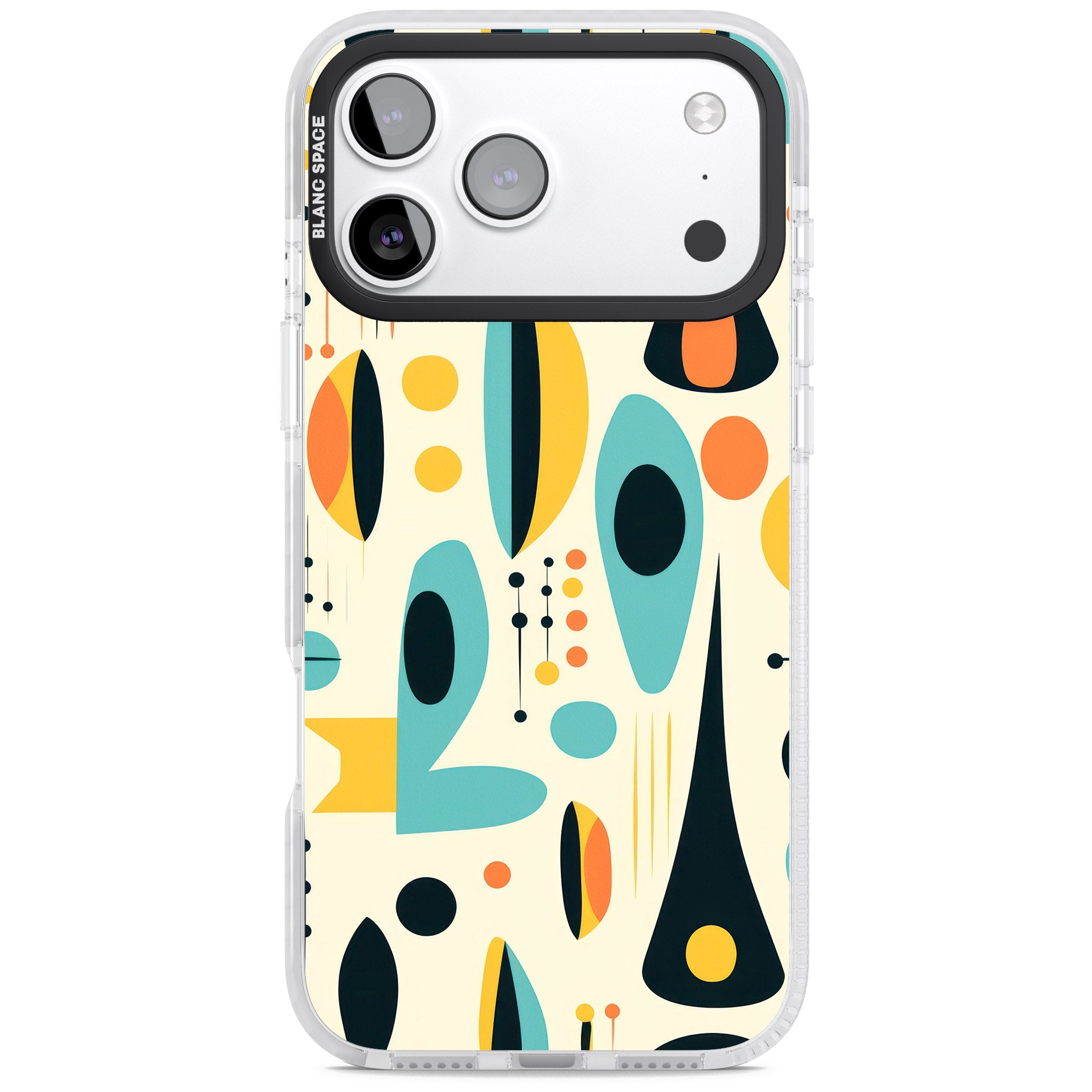 Mid Century Atomic Pattern iPhone 17 Pro Impact Pro Clear Phone Case
