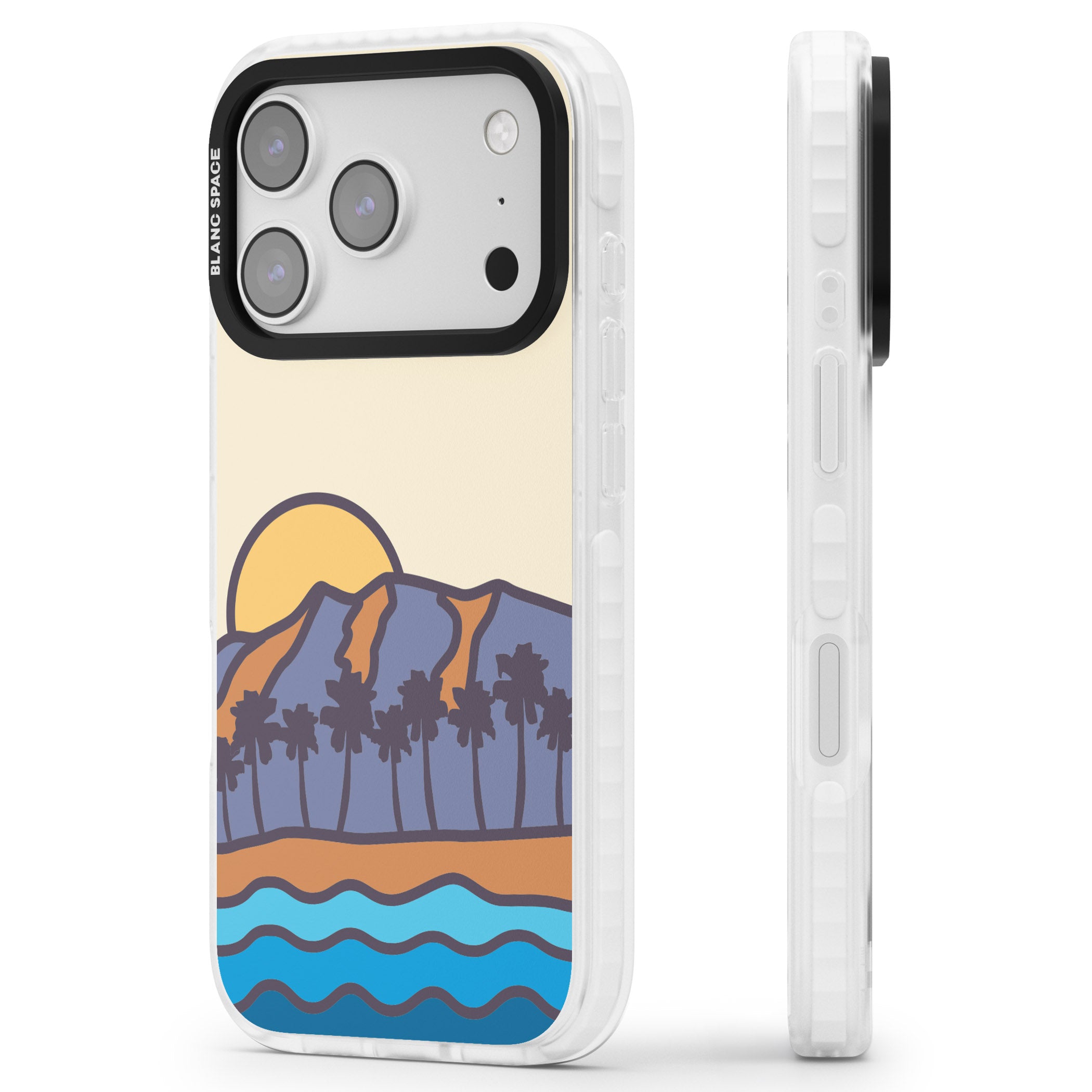 South Sunset iPhone 17 Pro Impact Pro Clear Phone Case Side Profile