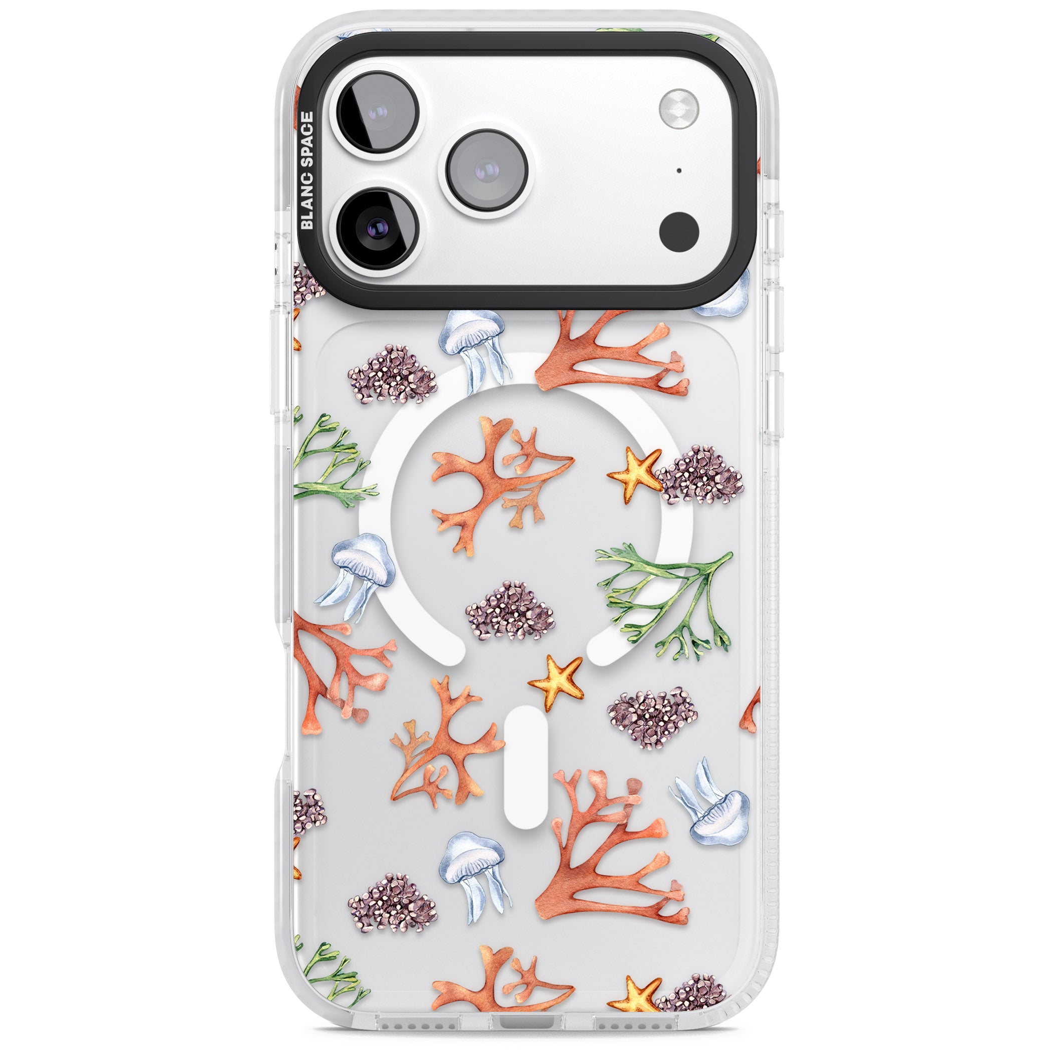 Coral & Jellyfish iPhone 17 Pro Impact Pro Clear Phone Case