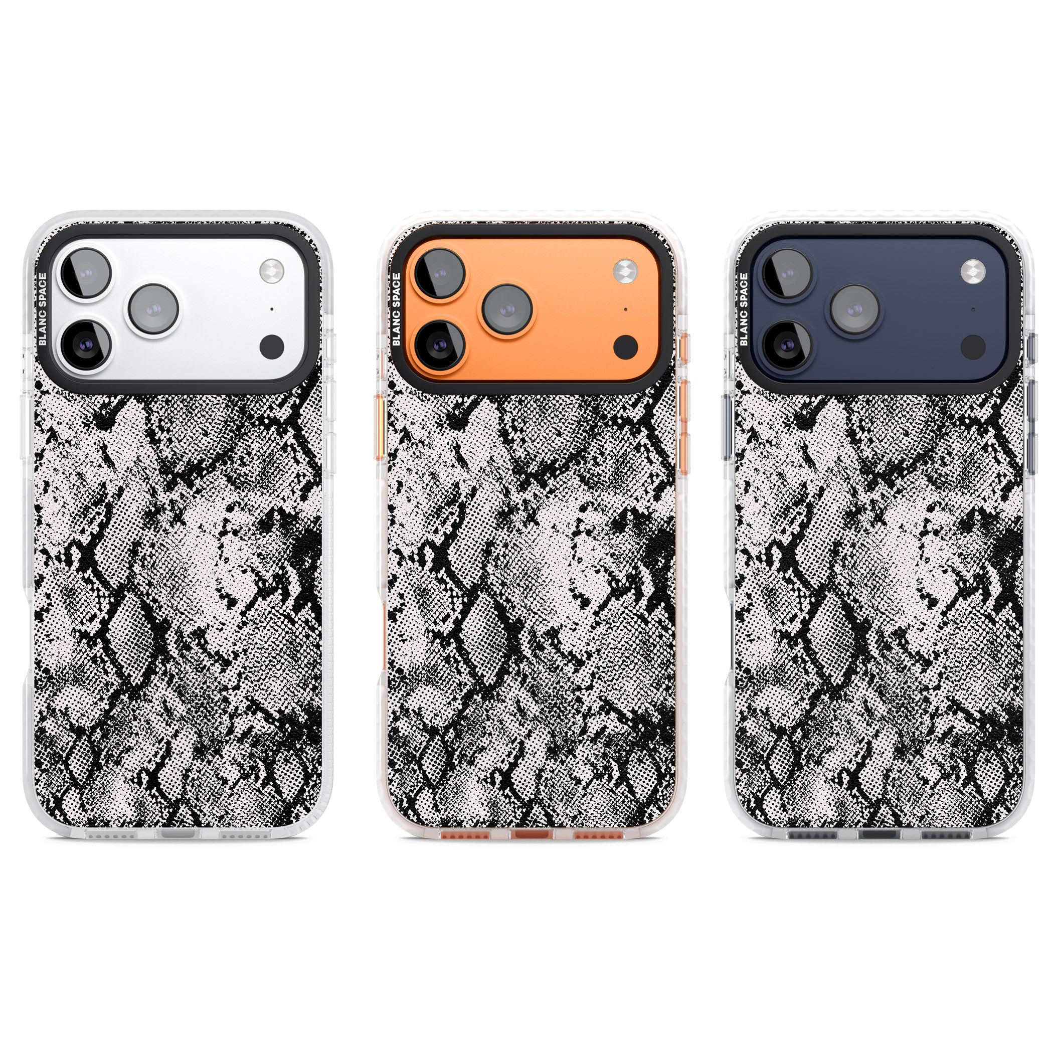 Pastel Snakeskin Grey iPhone 17 Pro Impact Pro Clear Phone Case APT Impact Protection