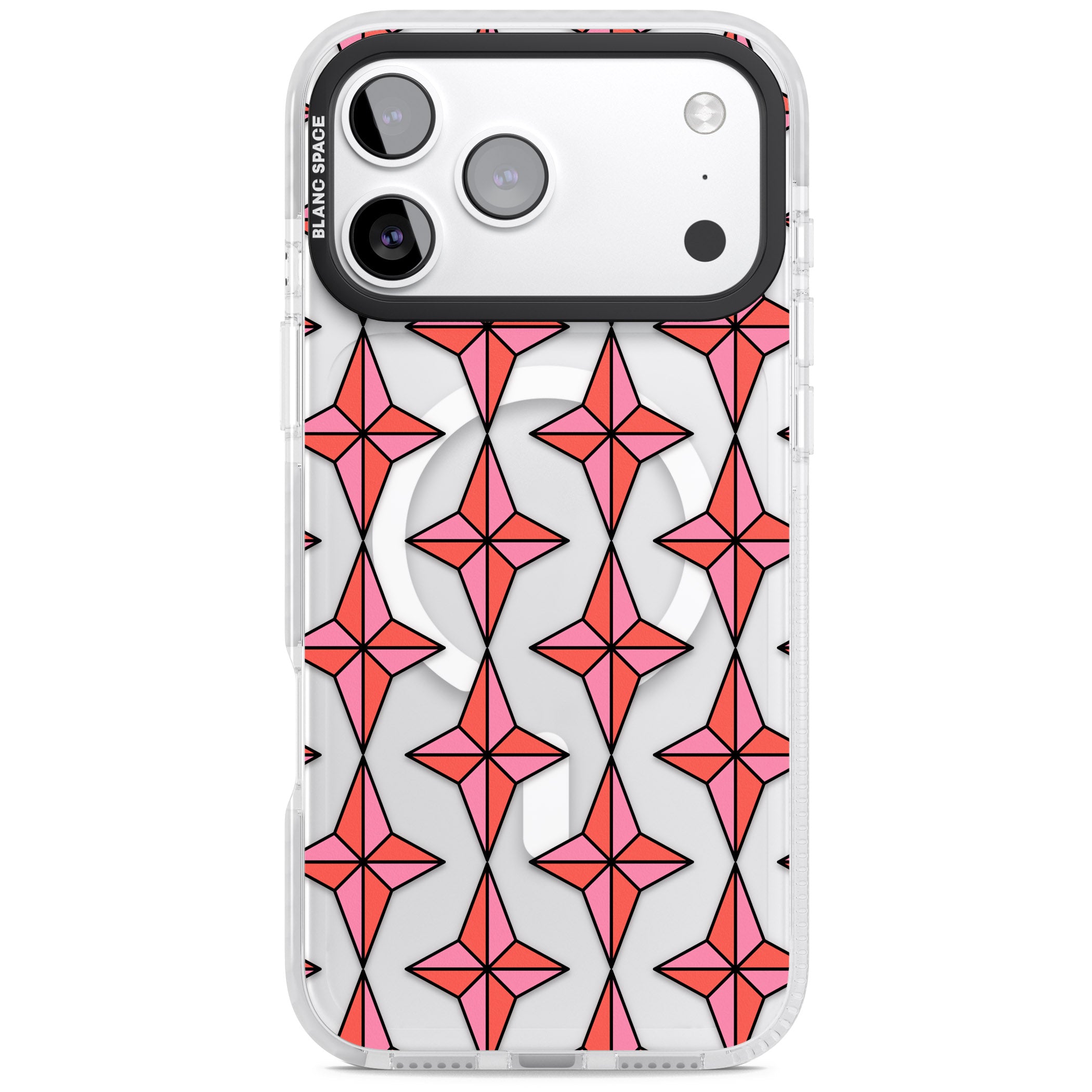 Rose Stars Pattern (Clear) iPhone 17 Pro Max Impact Pro Clear Phone Case