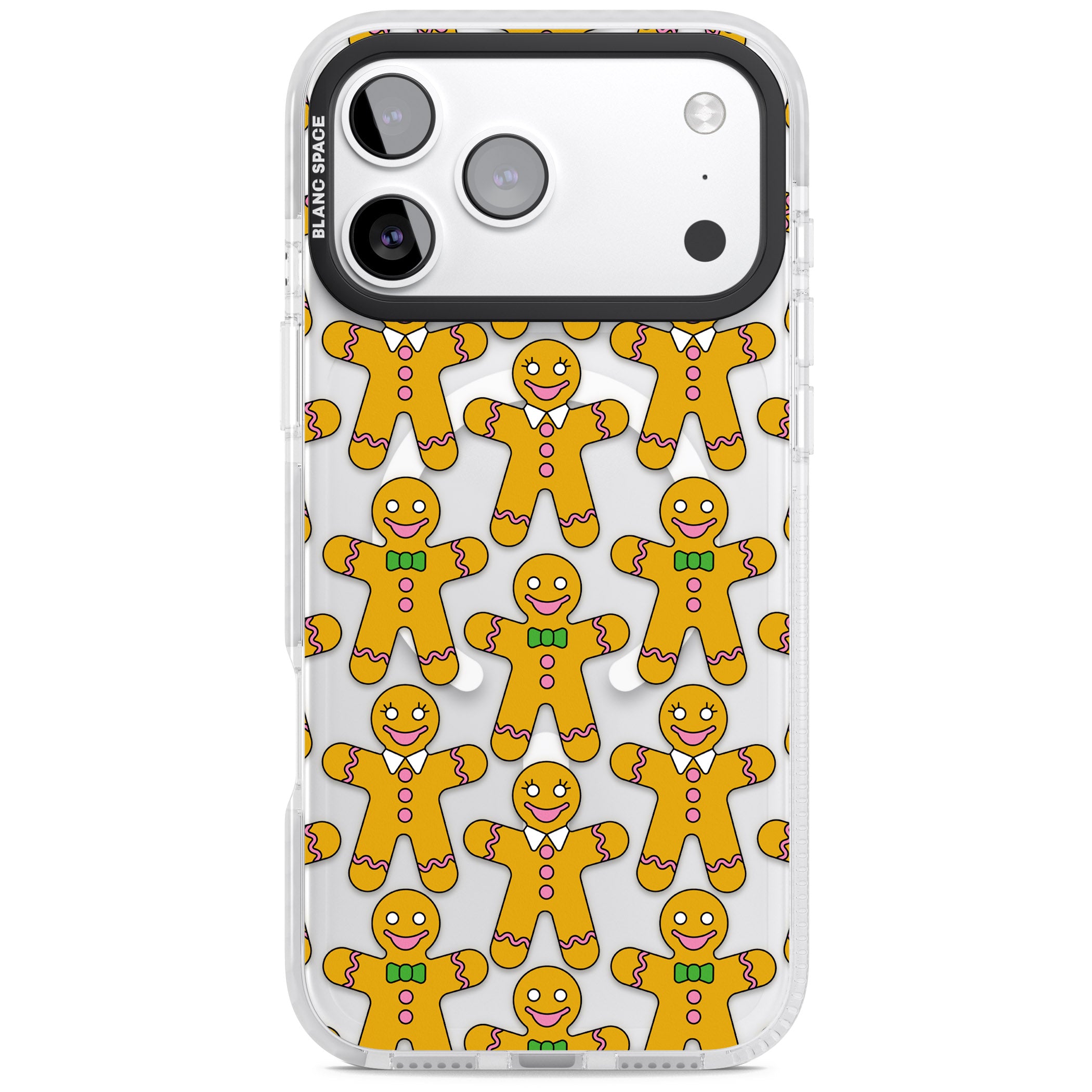 Gingerbread Cookie Pattern iPhone 17 Pro Impact Pro Clear Phone Case
