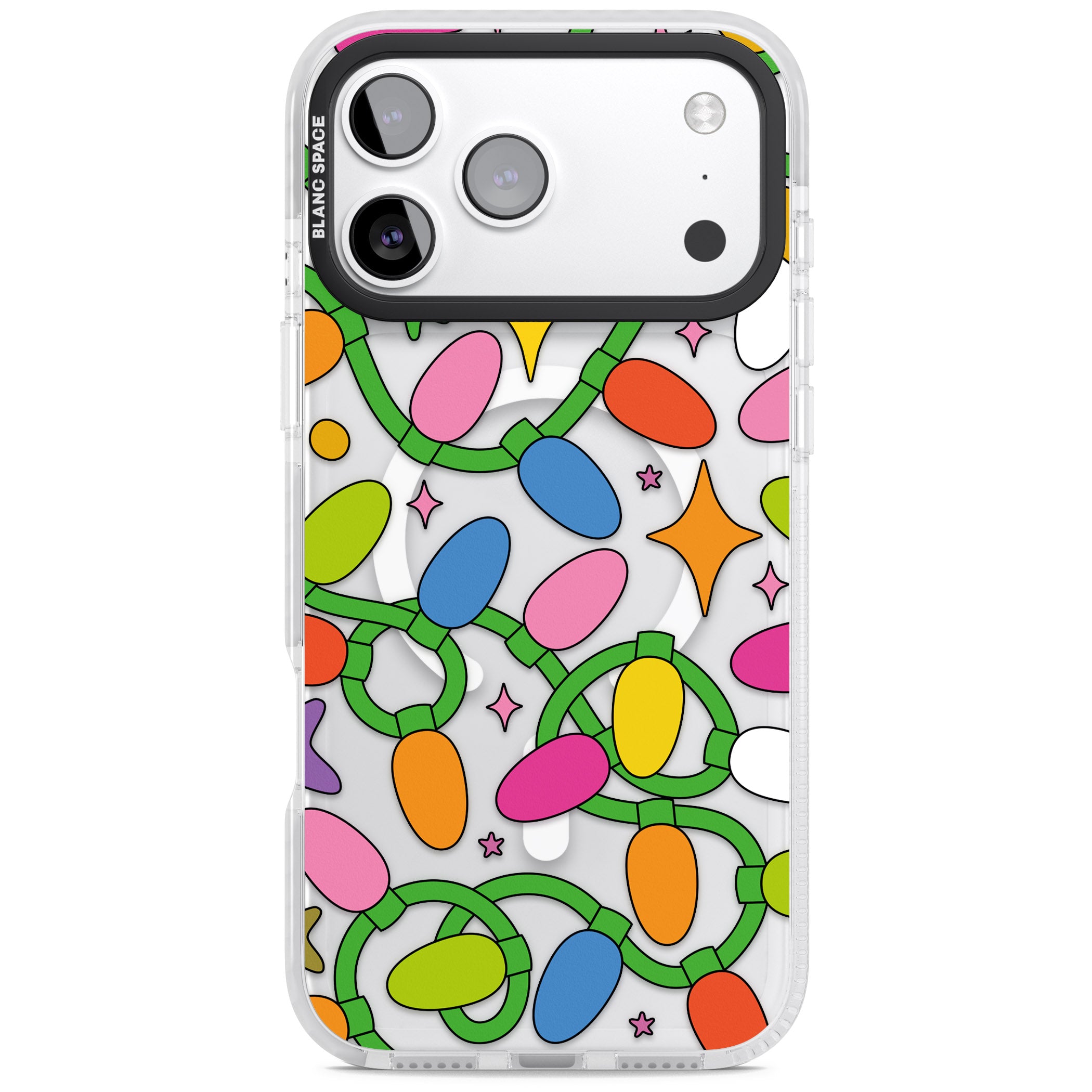 Festive Lights Pattern iPhone 17 Pro Impact Pro Clear Phone Case