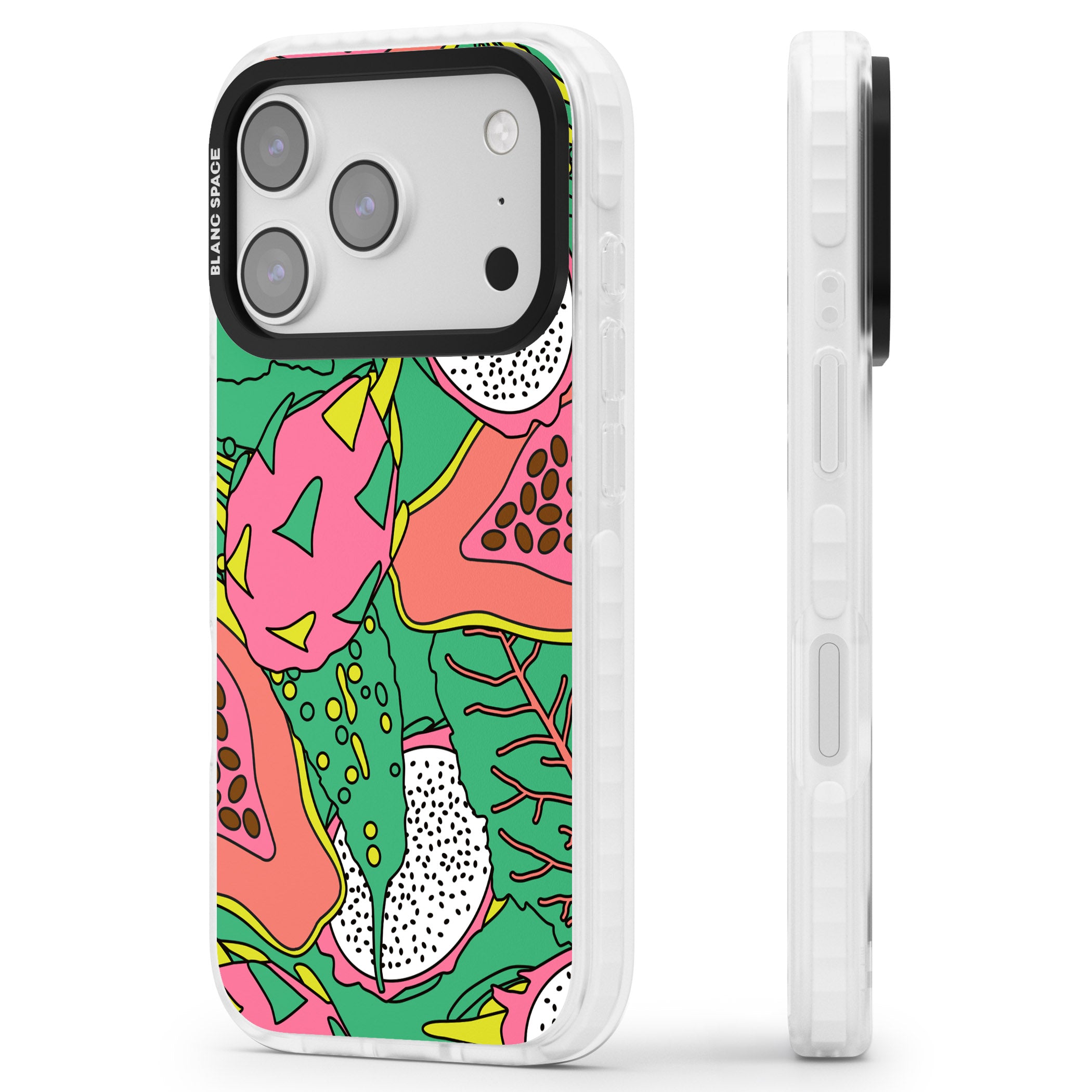 Psychedelic Salad iPhone 17 Pro Impact Pro Clear Phone Case Side Profile