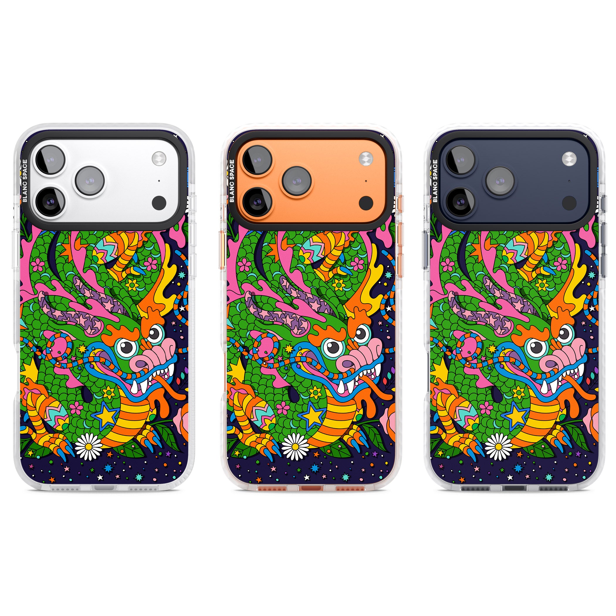 Psychedelic Jungle Dragon (Purple) iPhone 17 Pro Impact Pro Clear Phone Case APT Impact Protection