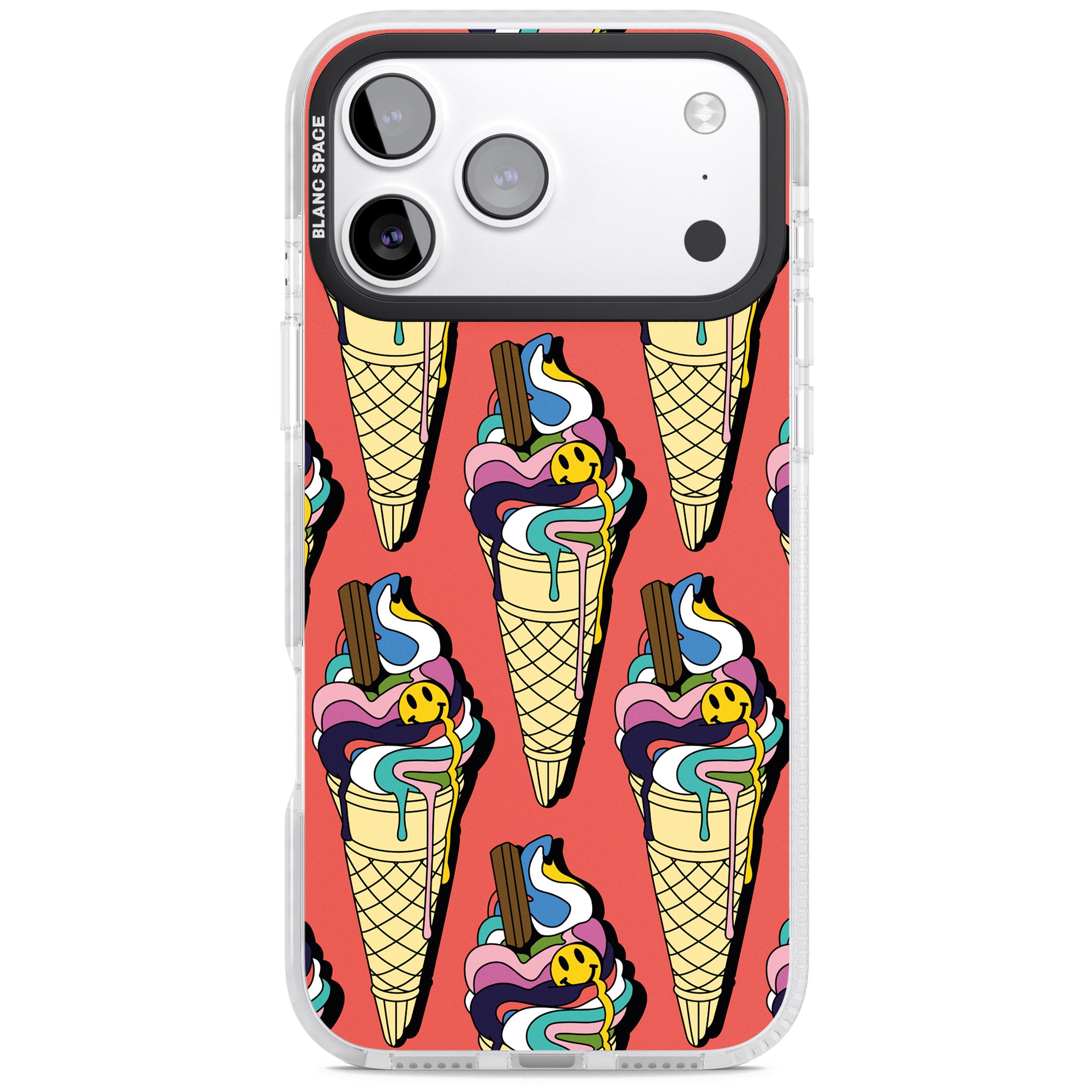 Trip & Drip Ice Cream (Red) iPhone 17 Pro Impact Pro Clear Phone Case