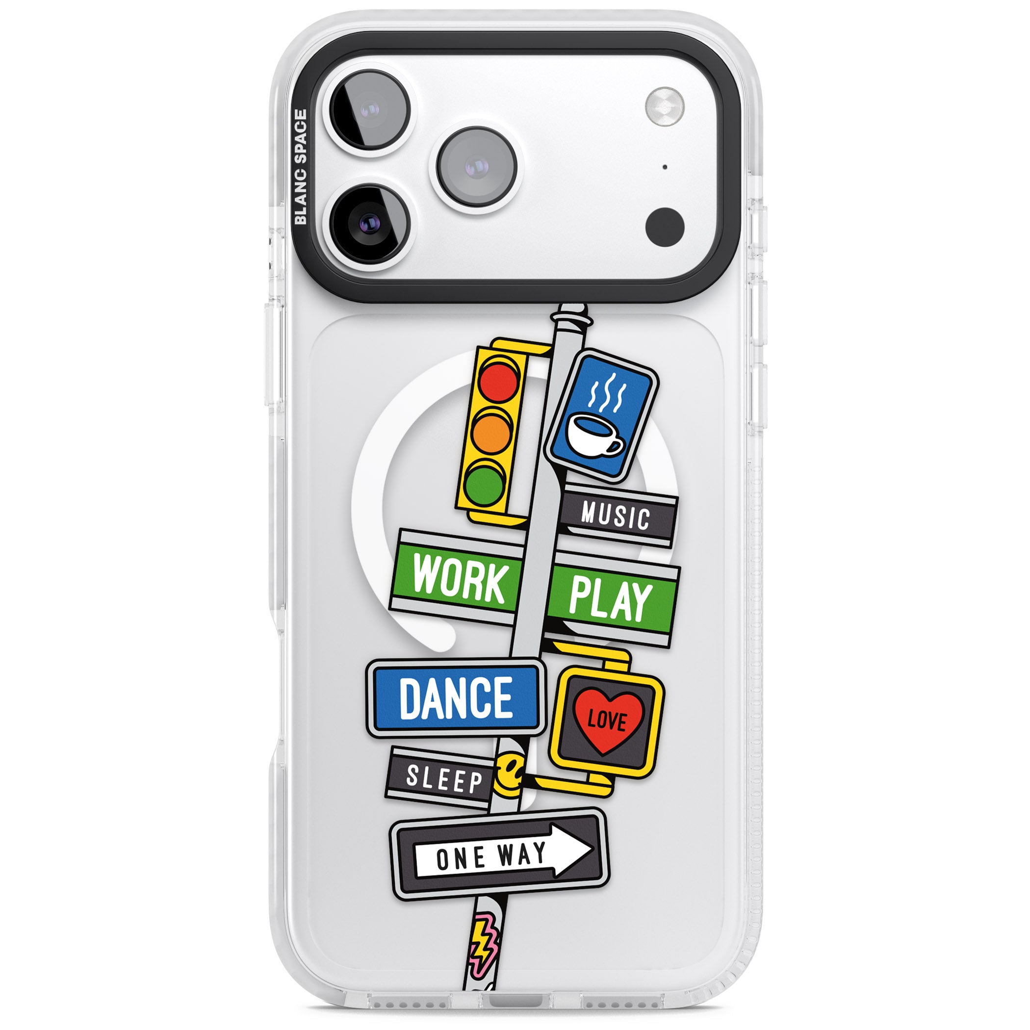 Mood Street Signs iPhone 17 Pro Impact Pro Clear Phone Case