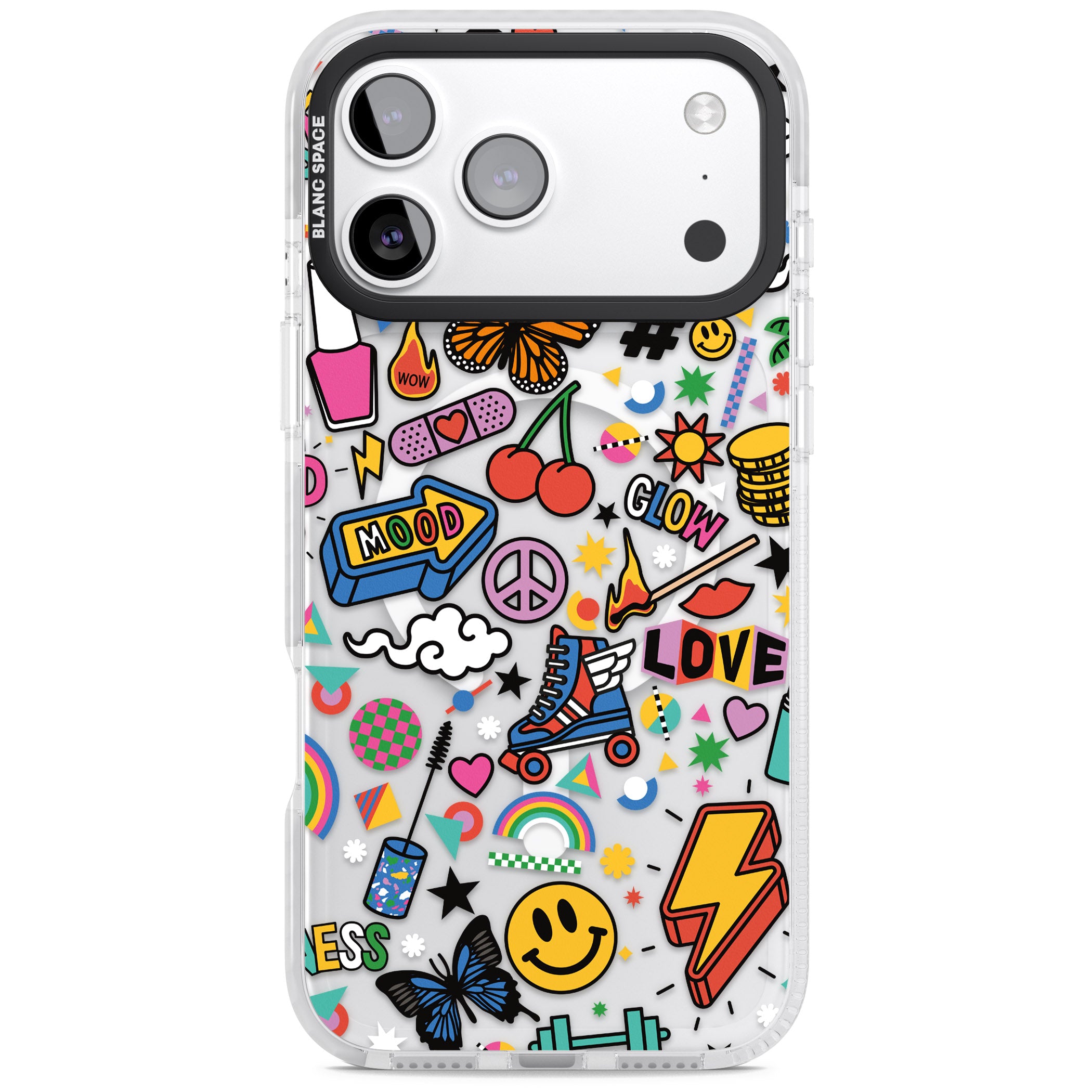 Electric Love iPhone 17 Pro Impact Pro Clear Phone Case