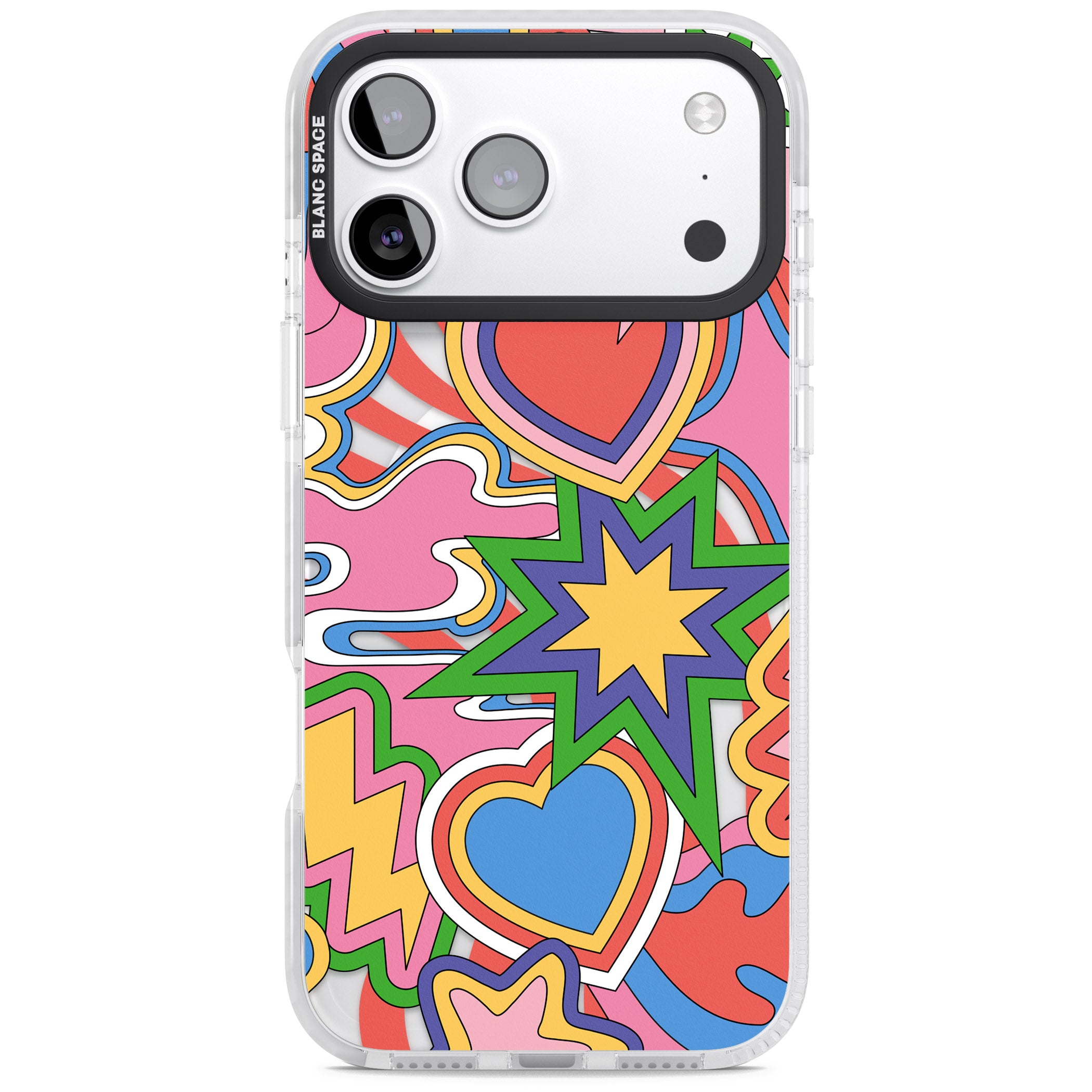 Psychedelic Pop Art Explosion iPhone 17 Pro Impact Pro Clear Phone Case