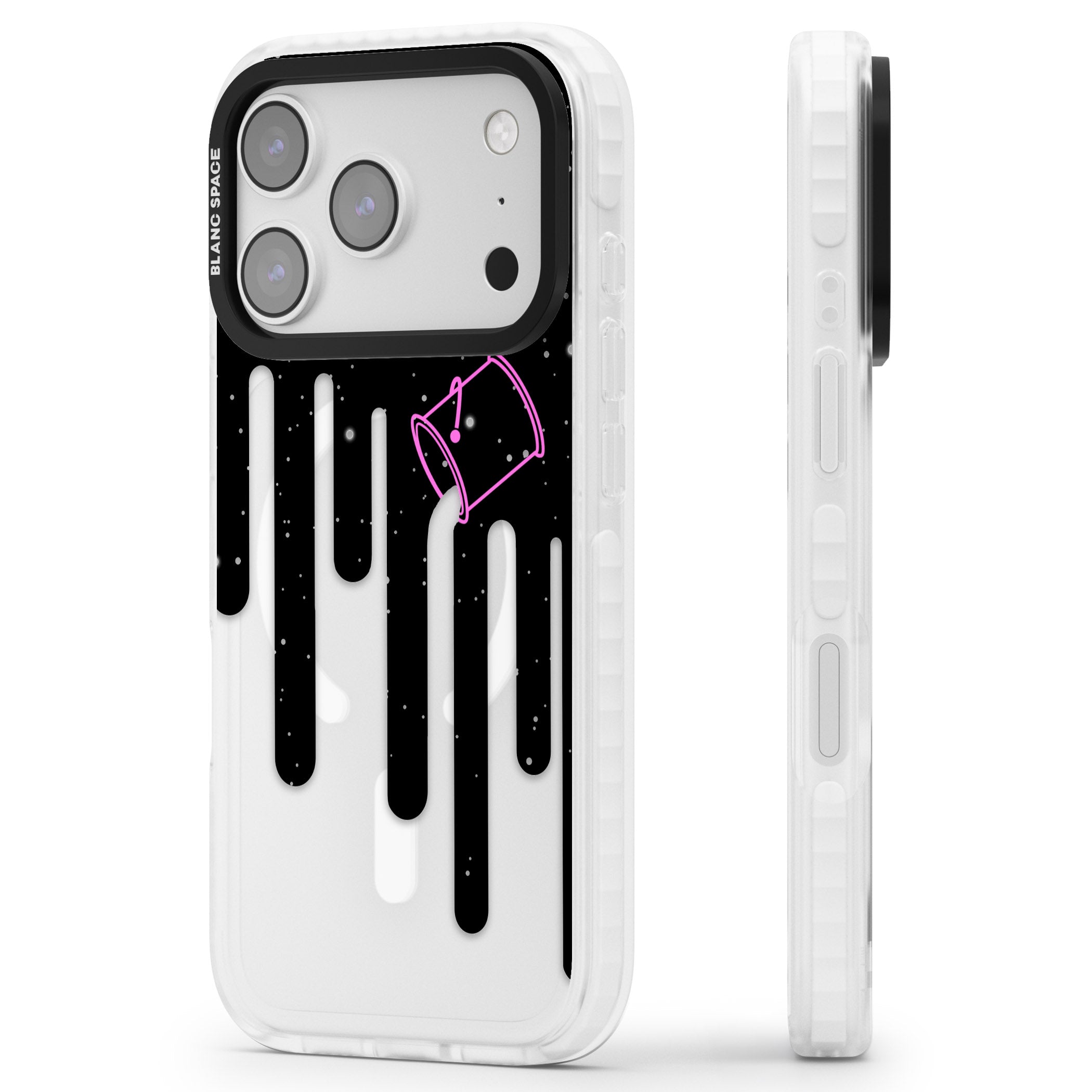 Cosmic Drip iPhone 17 Pro Impact Pro Clear Phone Case Side Profile