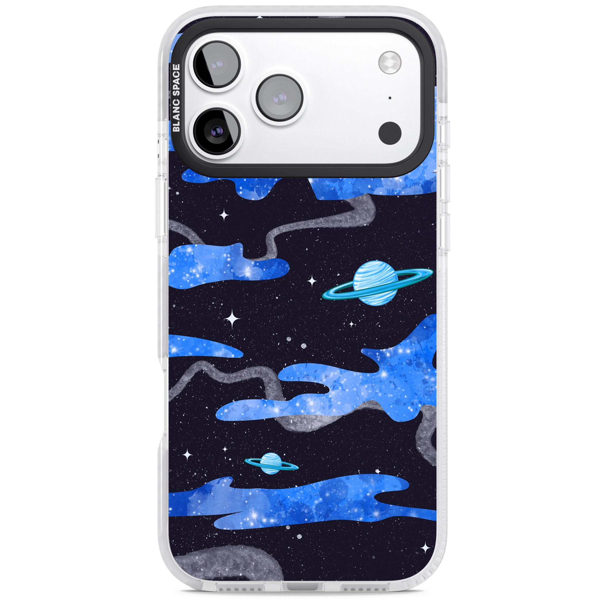 Blue Galaxy iPhone 17 Pro Impact Pro Clear Phone Case