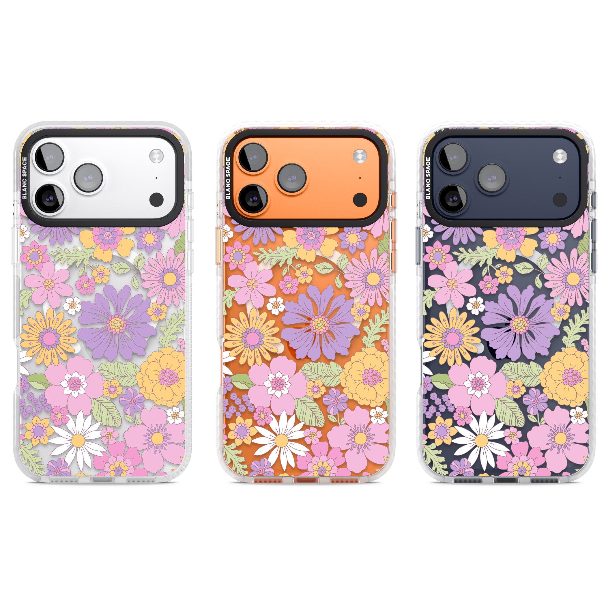 Soft Flower Mix iPhone 17 Pro Impact Pro Clear Phone Case APT Impact Protection