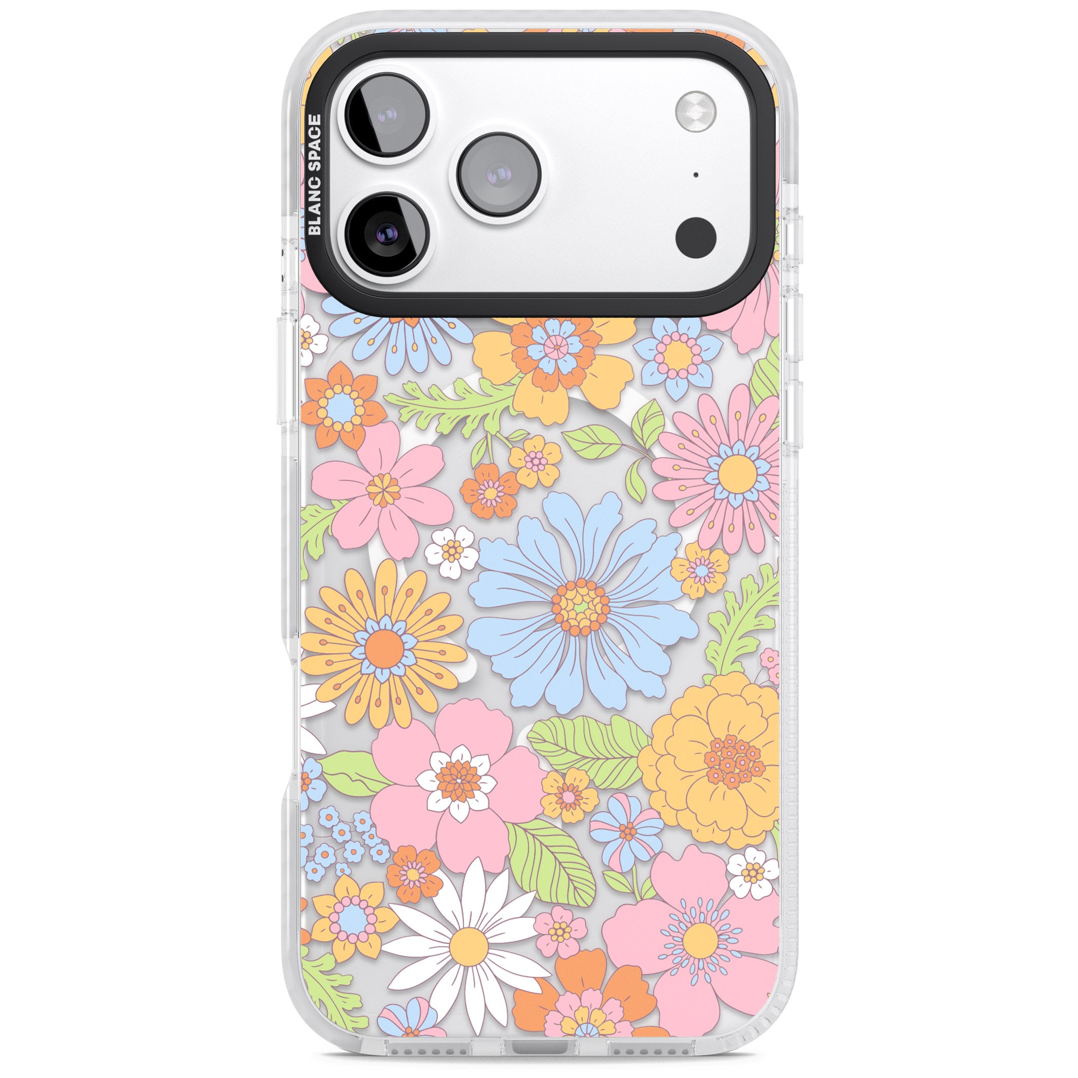 Pastel Flower Pattern iPhone 17 Pro Impact Pro Clear Phone Case