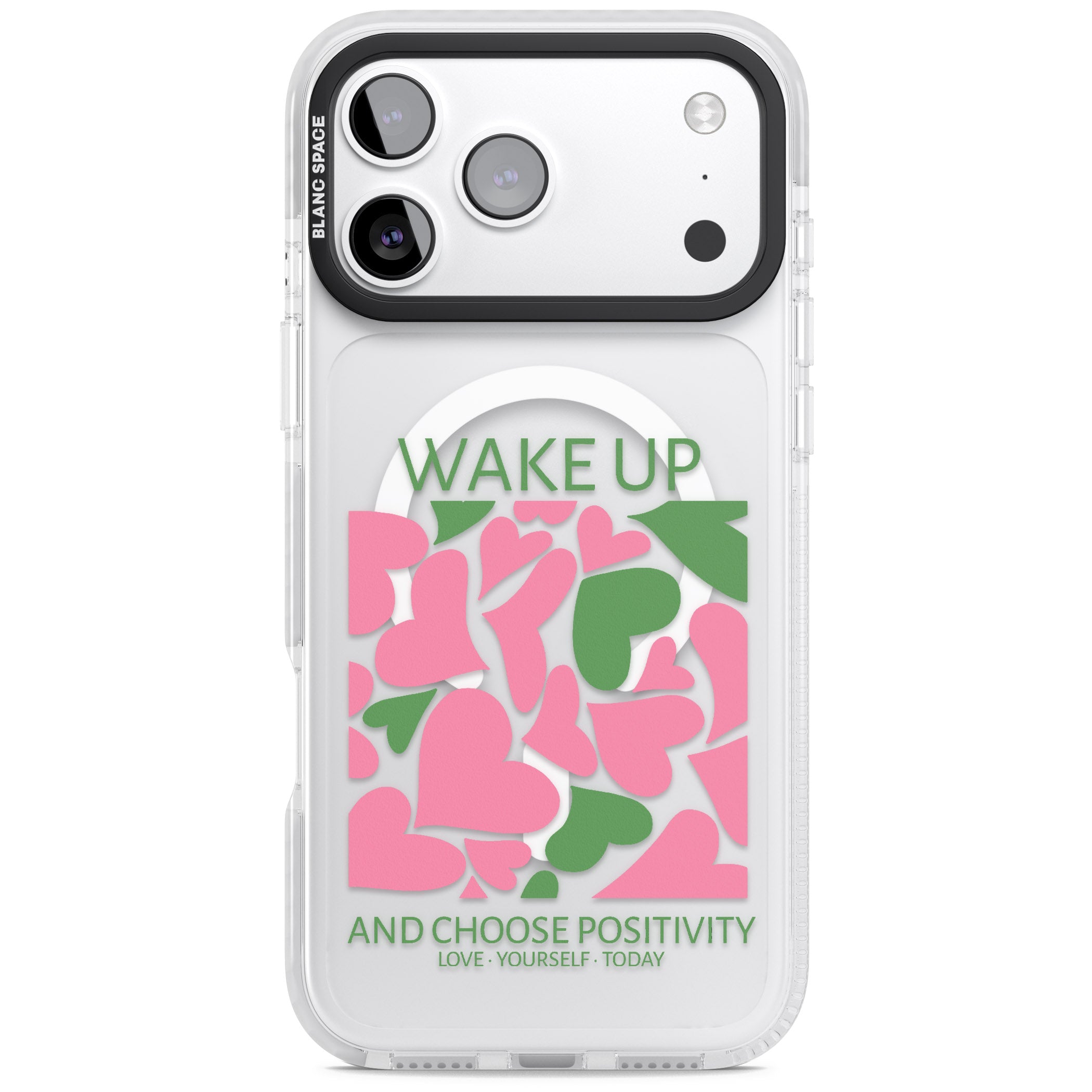Wake Up And Choose Positivity iPhone 17 Pro Impact Pro Clear Phone Case