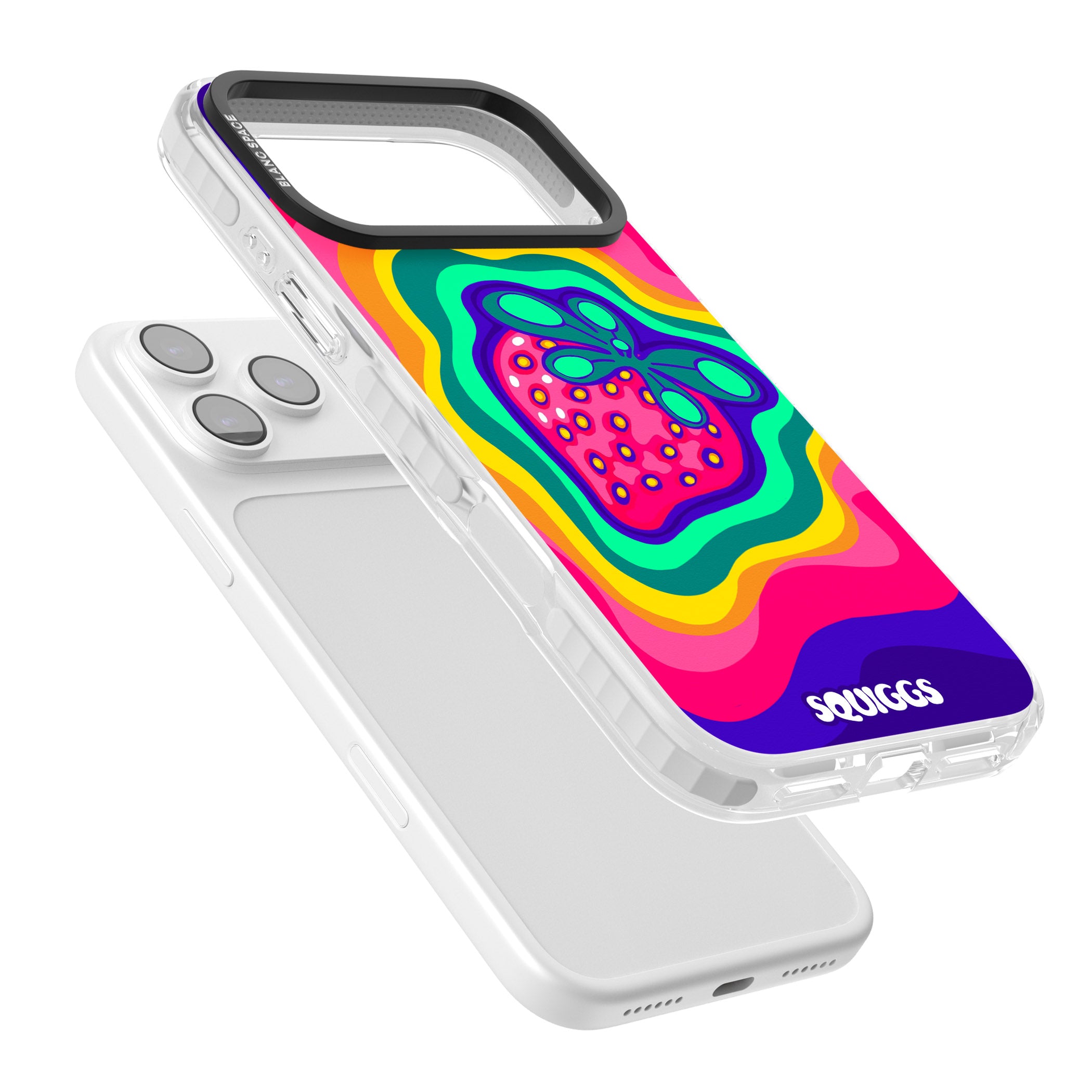 Strawberry Rainbow iPhone 17 Pro Impact Pro Clear Phone Case Colours