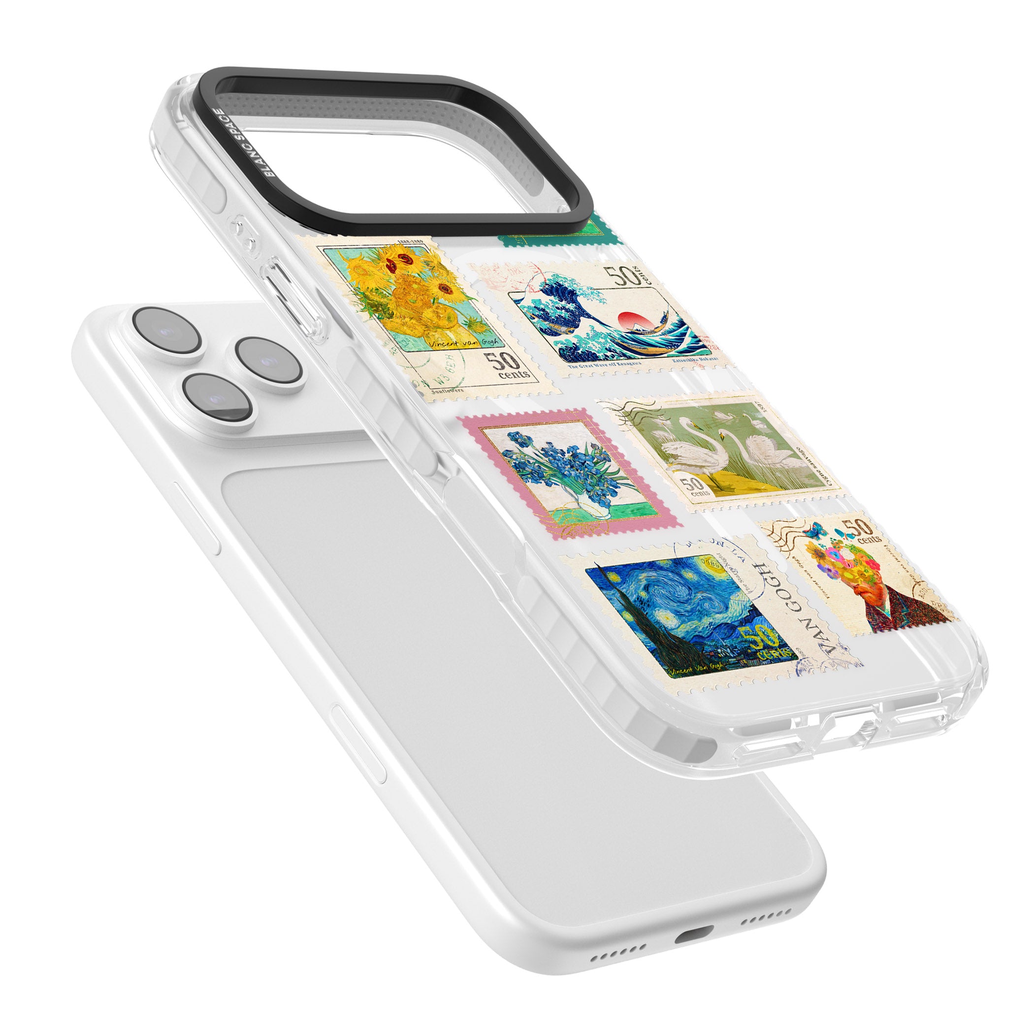 Vintage Art Stamps iPhone 17 Pro Max Impact Pro Clear Phone Case Colours