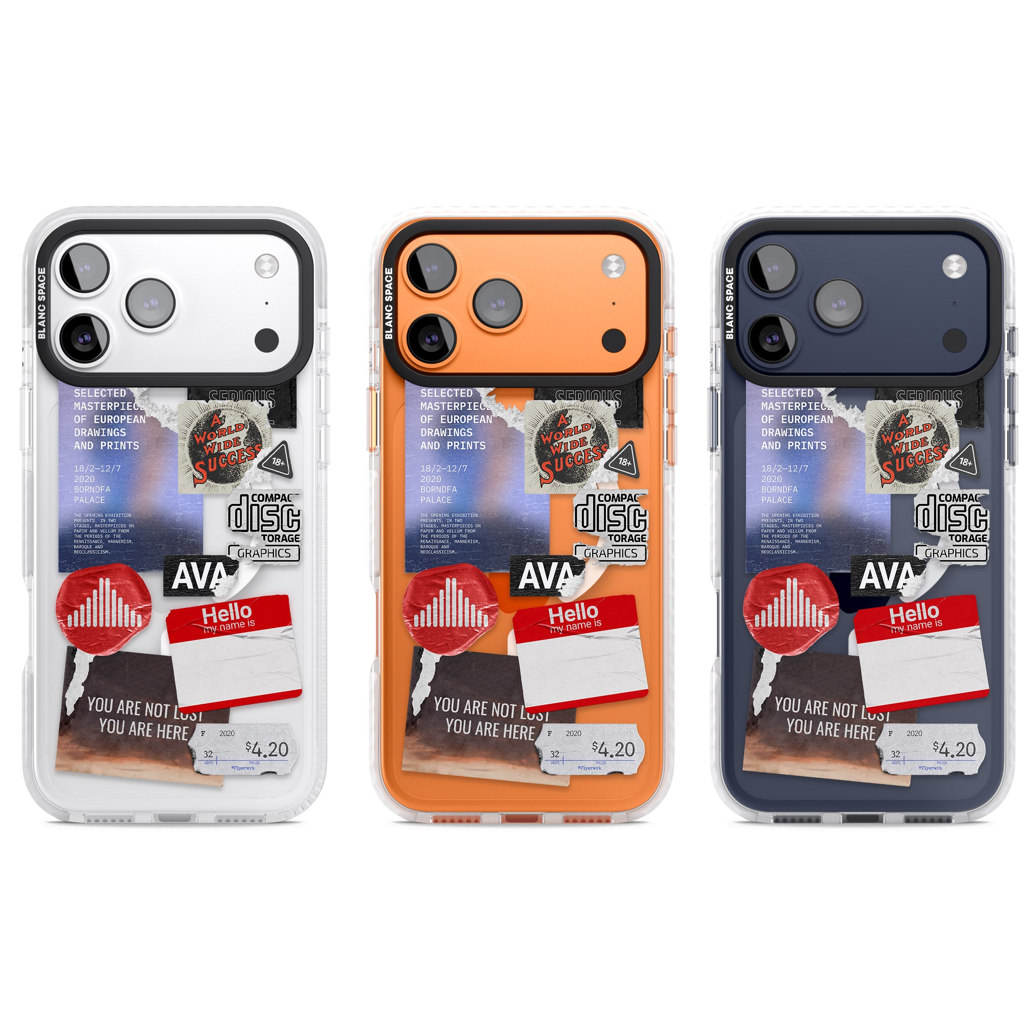 Red & Black Sticker Mix iPhone 17 Pro Impact Pro Clear Phone Case APT Impact Protection