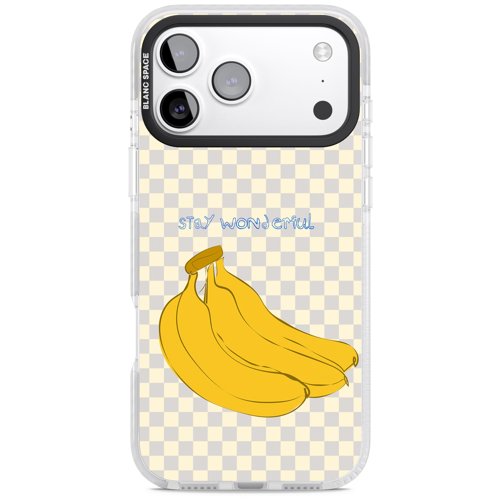 Stay Wonderful Banana iPhone 17 Pro Impact Pro Clear Phone Case