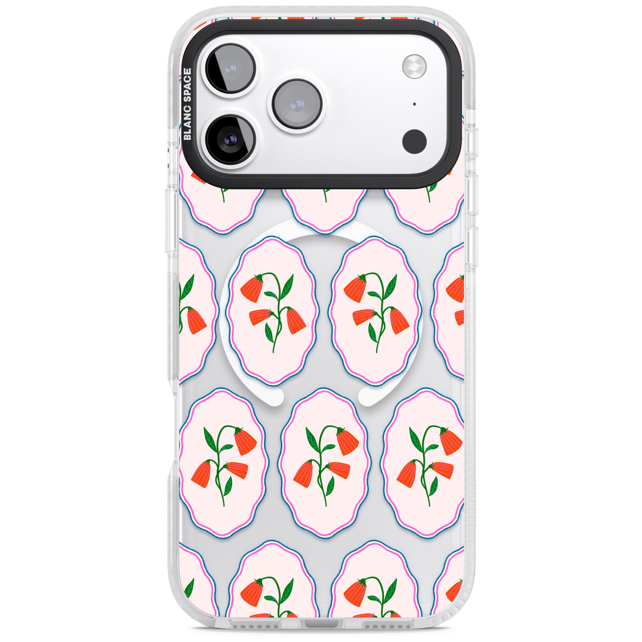Rose Stamps iPhone 17 Pro Impact Pro Clear Phone Case