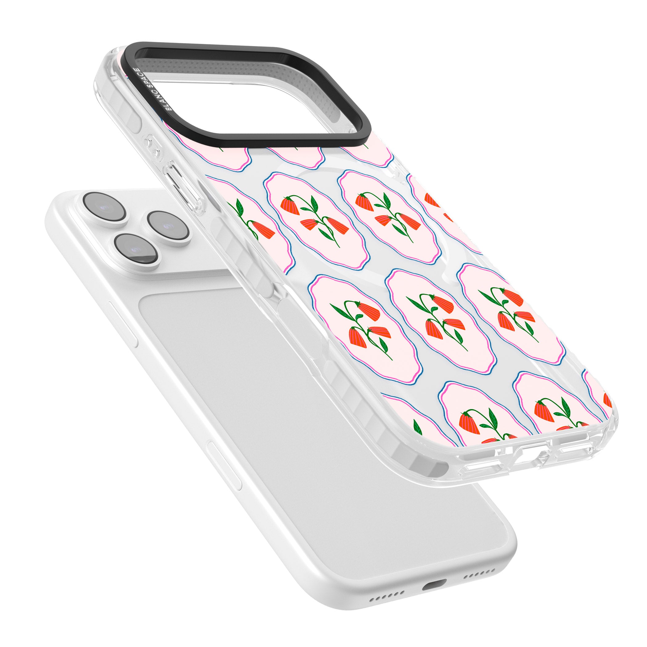 Rose Stamps iPhone 17 Pro Impact Pro Clear Phone Case Colours