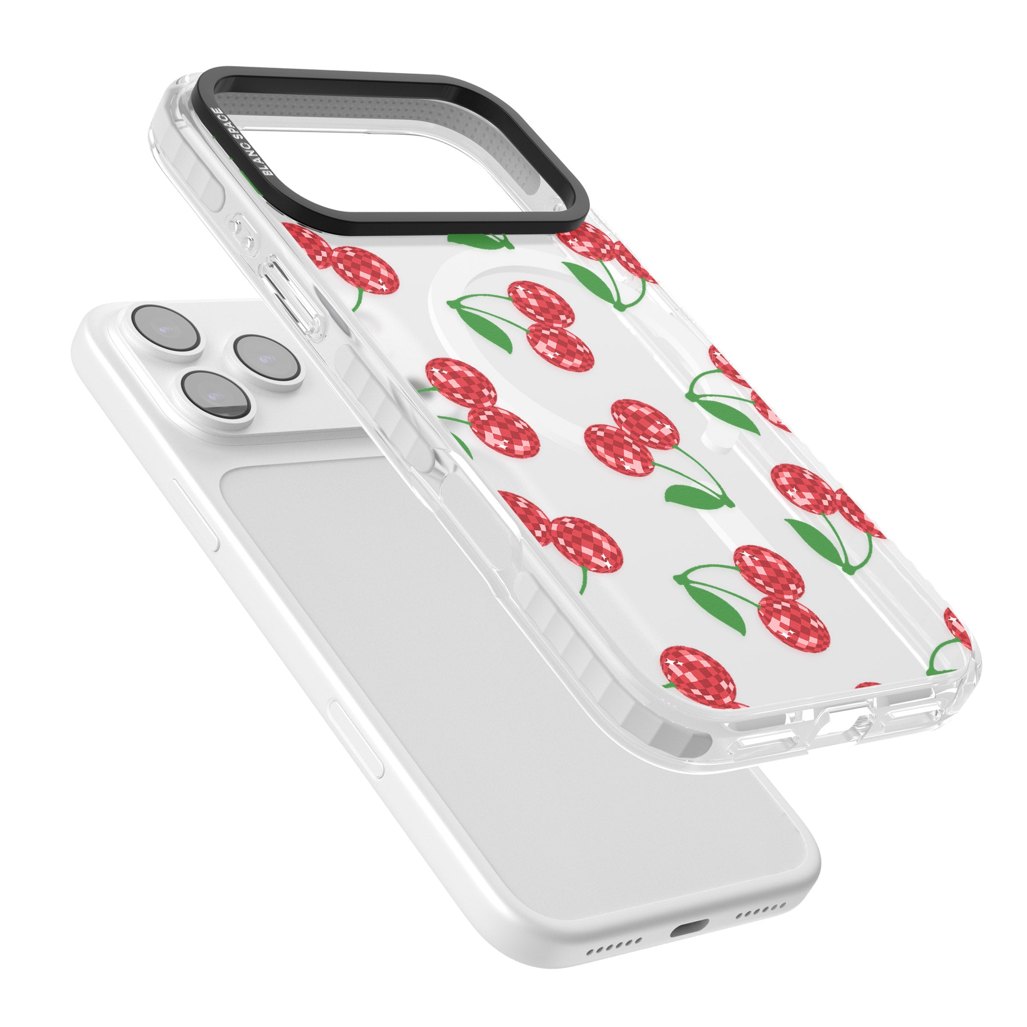Disco Cherry Pattern iPhone 17 Pro Impact Pro Clear Phone Case Colours