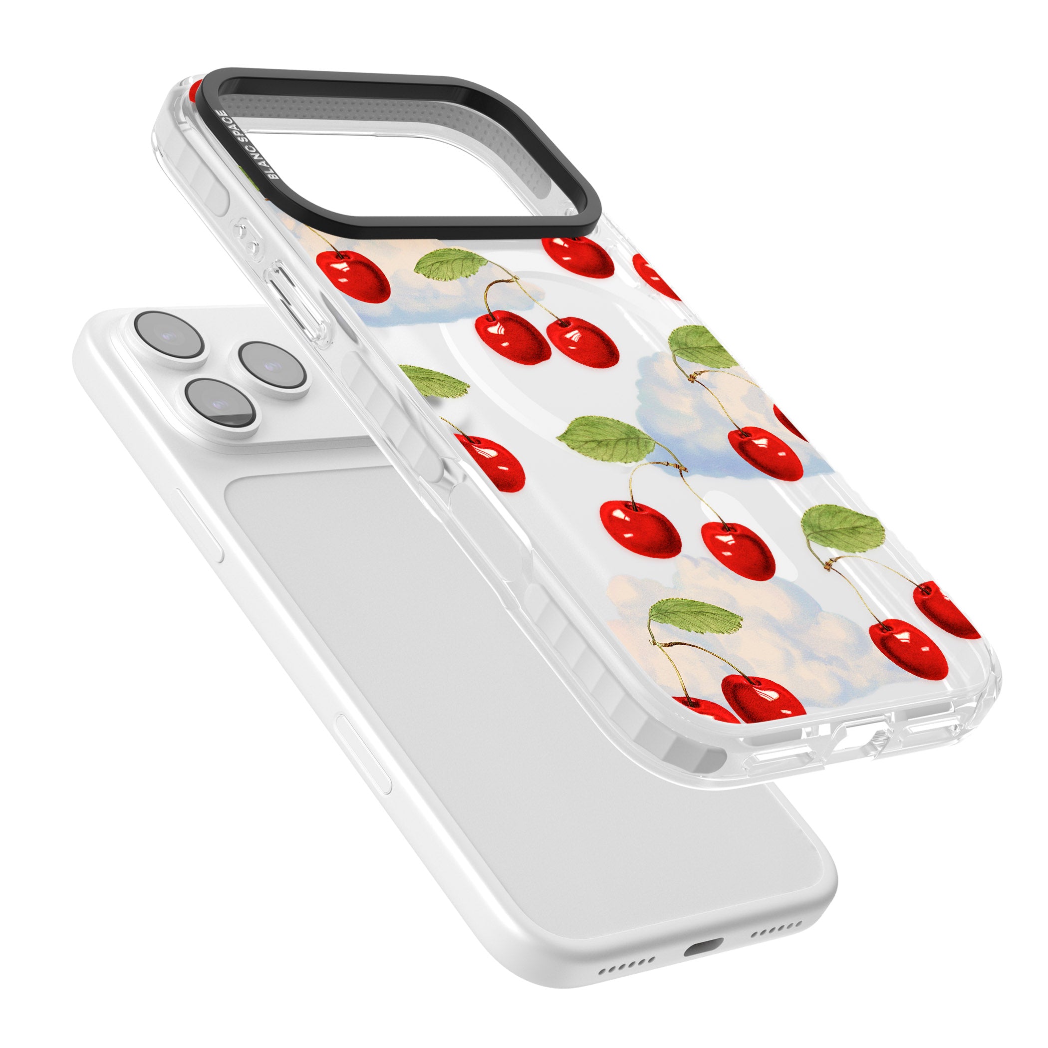 Vintage Cherries & Clouds iPhone 17 Pro Impact Pro Clear Phone Case Colours