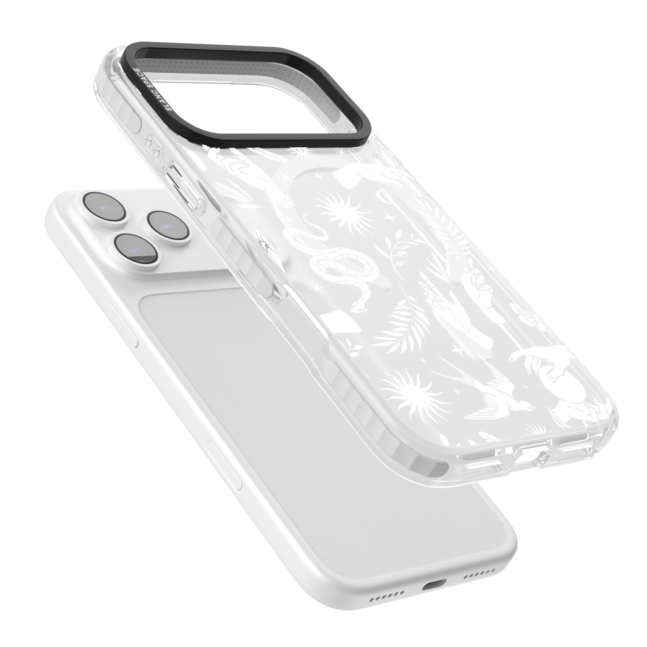 Celestial Pattern (White) iPhone 17 Pro Max Impact Pro Clear Phone Case Colours