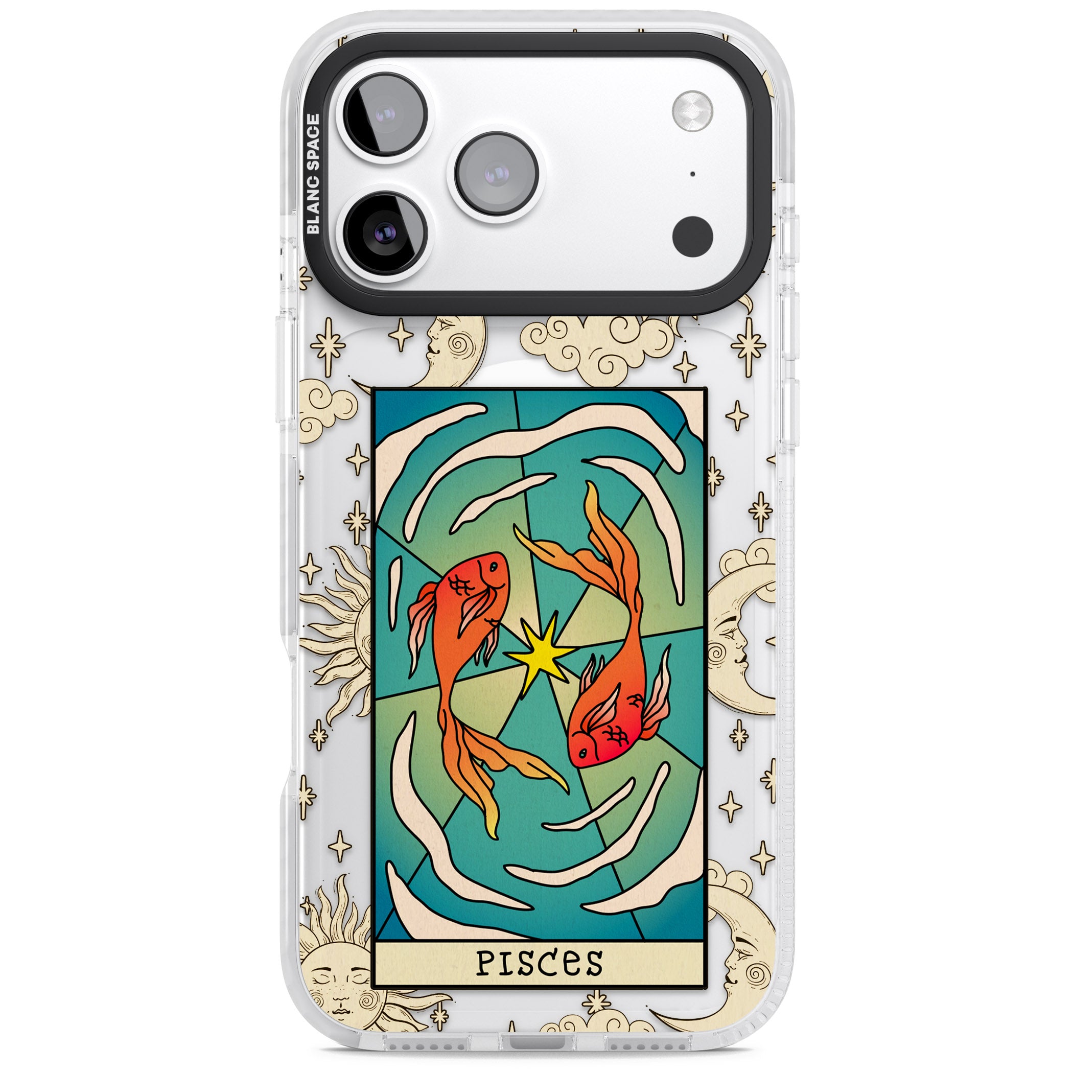 Celestial Zodiac Pisces iPhone 17 Pro Impact Pro Clear Phone Case