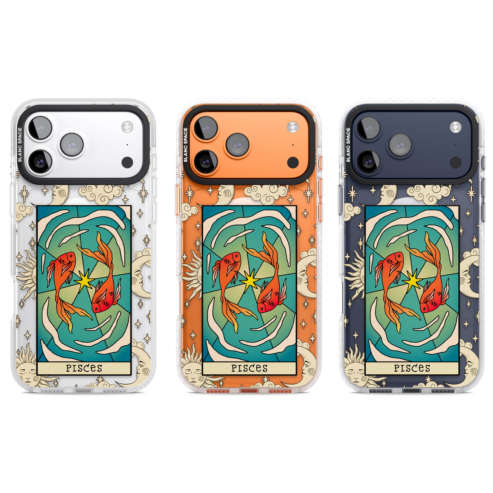 Celestial Zodiac Pisces iPhone 17 Pro Impact Pro Clear Phone Case APT Impact Protection