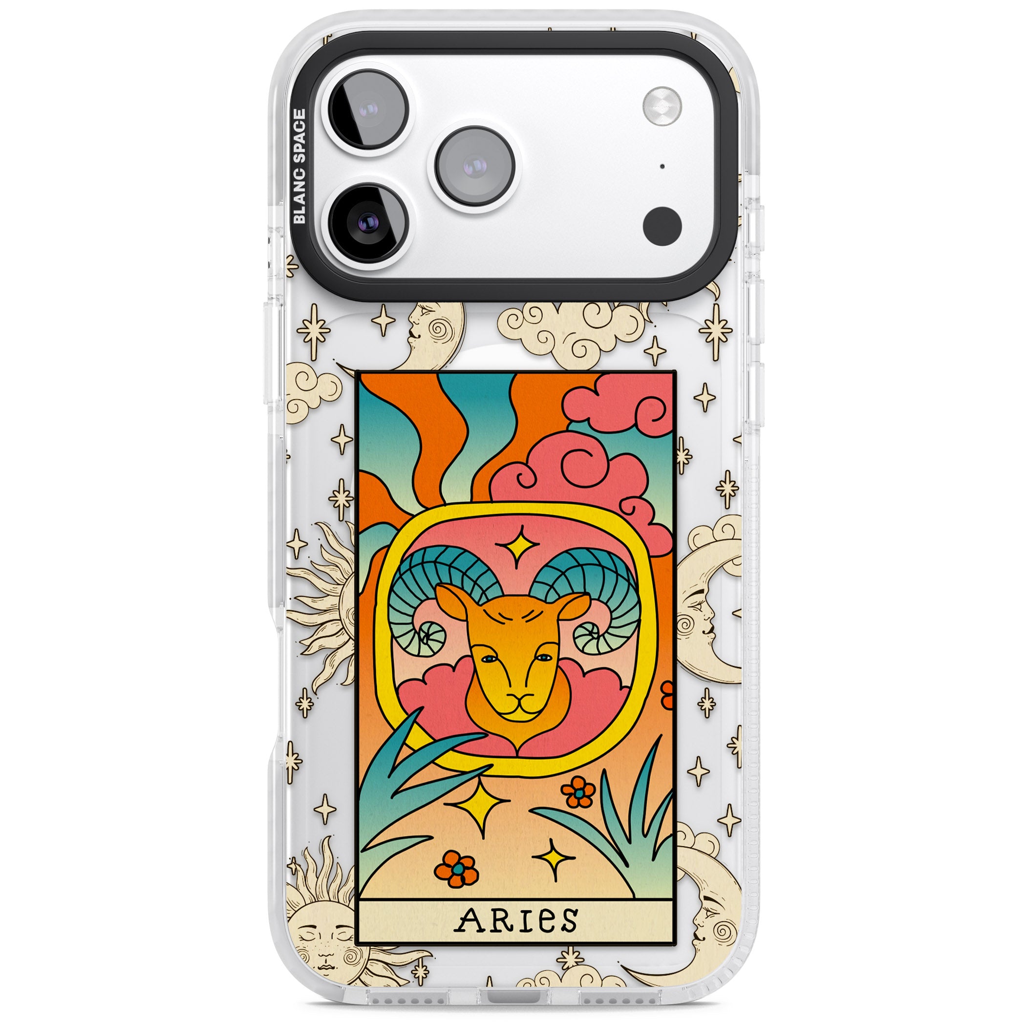 Celestial Zodiac Aries iPhone 17 Pro Impact Pro Clear Phone Case