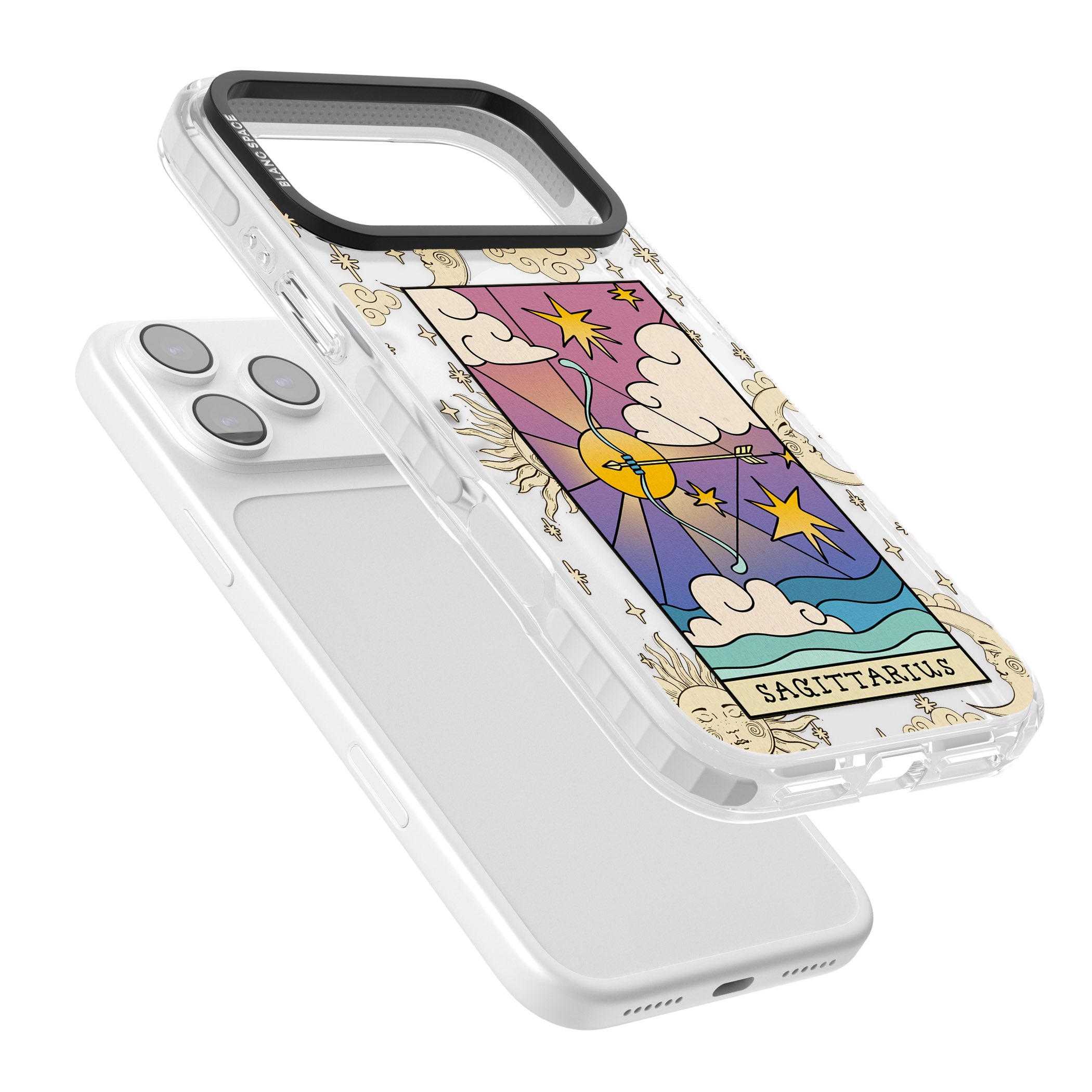 Celestial Zodiac Sagittarius iPhone 17 Pro Impact Pro Clear Phone Case Colours
