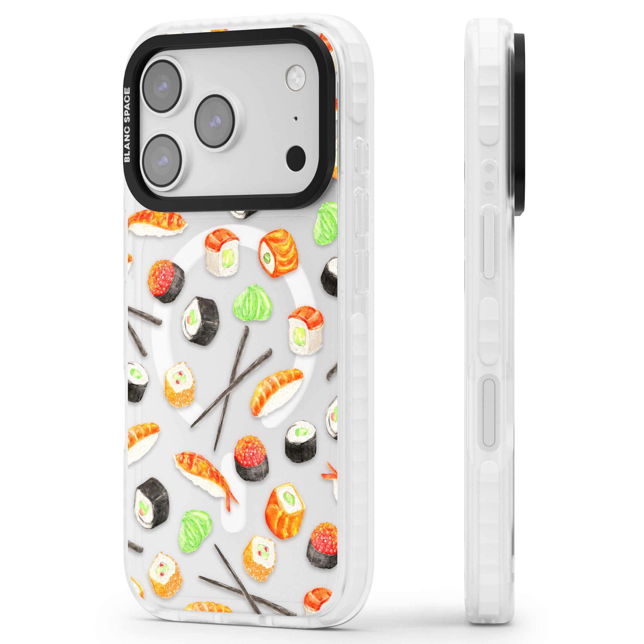 Sushi iPhone 17 Pro Impact Pro Clear Phone Case Side Profile