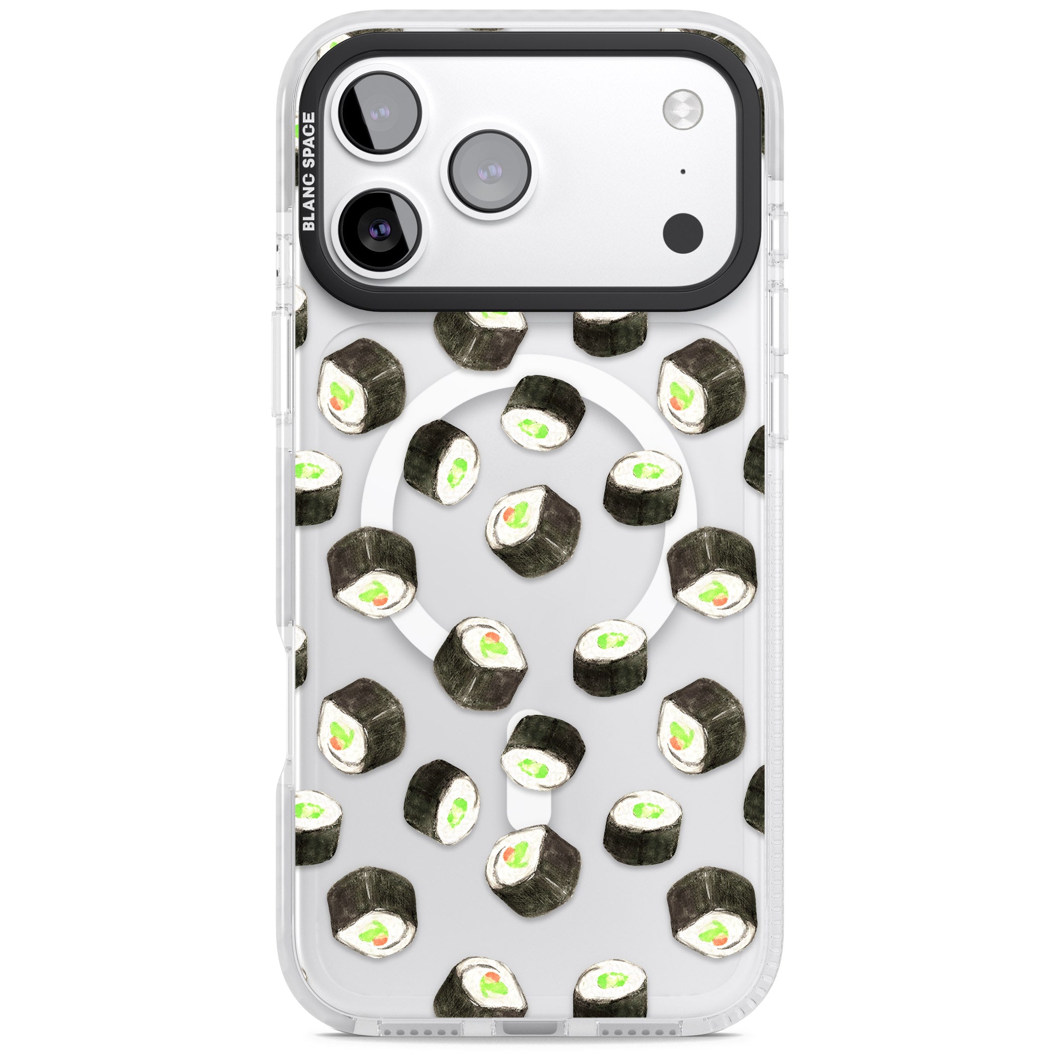 Sushi Pattern iPhone 17 Pro Impact Pro Clear Phone Case