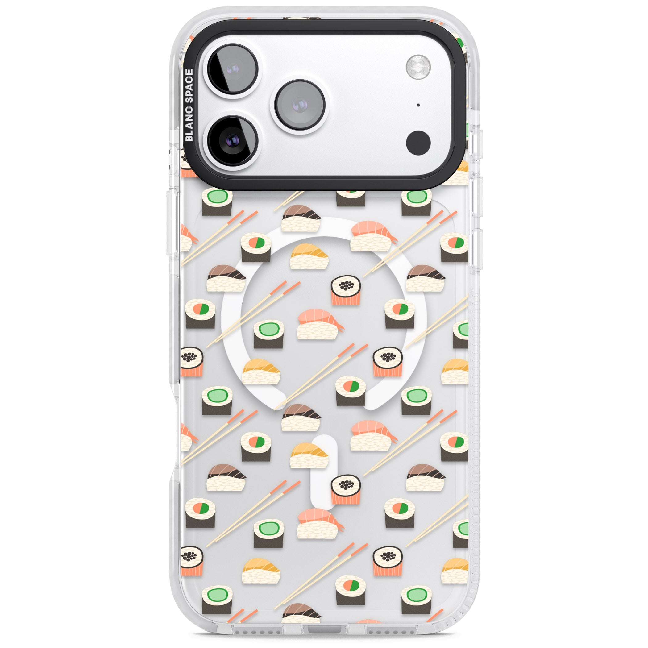 Sushi & Chopsticks Pattern iPhone 17 Pro Impact Pro Clear Phone Case