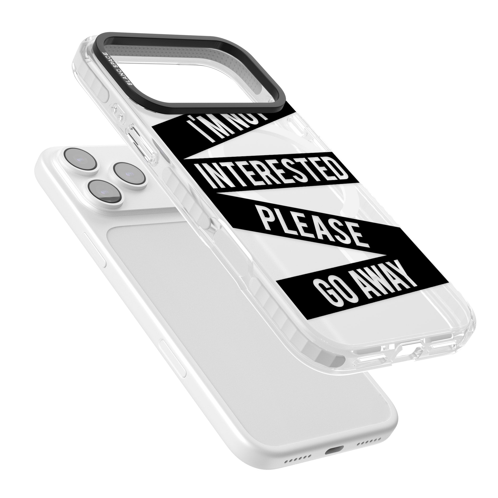 Not Interested Warning iPhone 17 Pro Impact Pro Clear Phone Case Colours