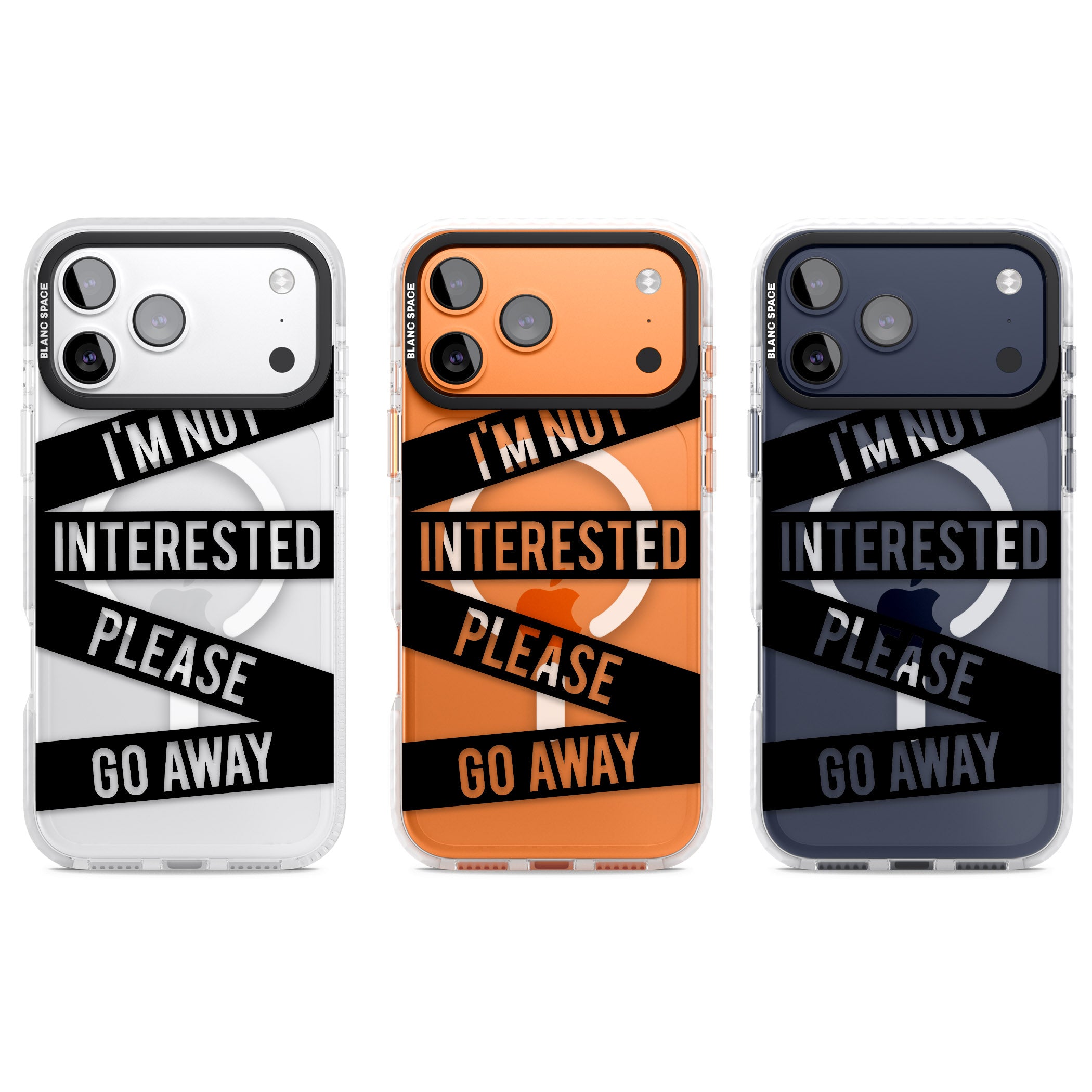 Not Interested Warning iPhone 17 Pro Impact Pro Clear Phone Case APT Impact Protection