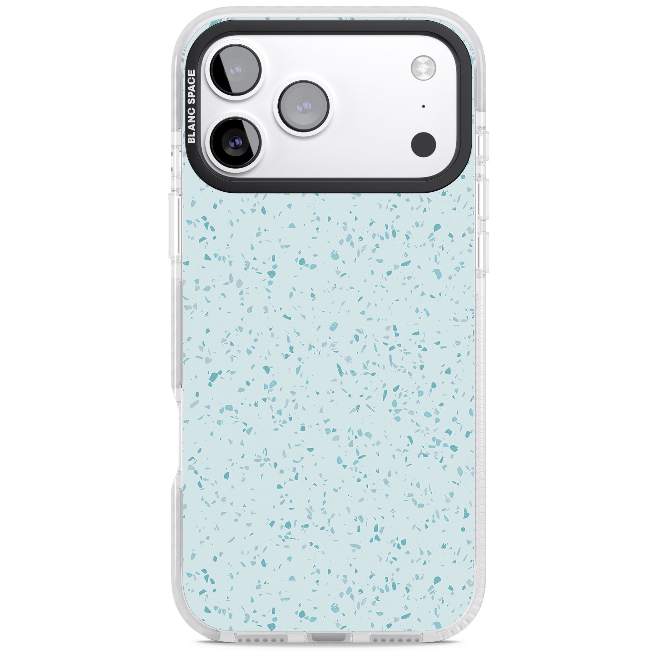 Light Blue Terrazzo Pattern iPhone 17 Pro Impact Pro Clear Phone Case