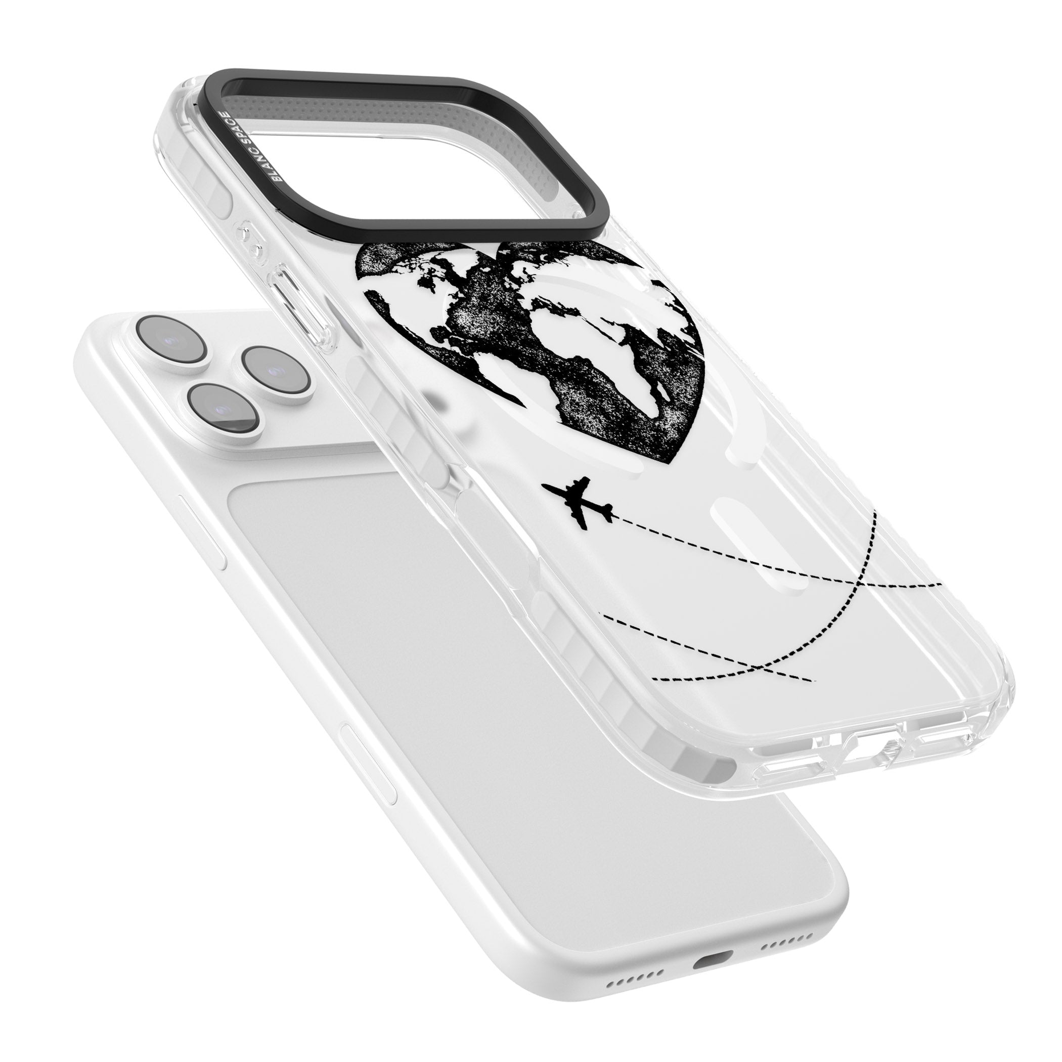Globe Heart iPhone 17 Pro Impact Pro Clear Phone Case Colours