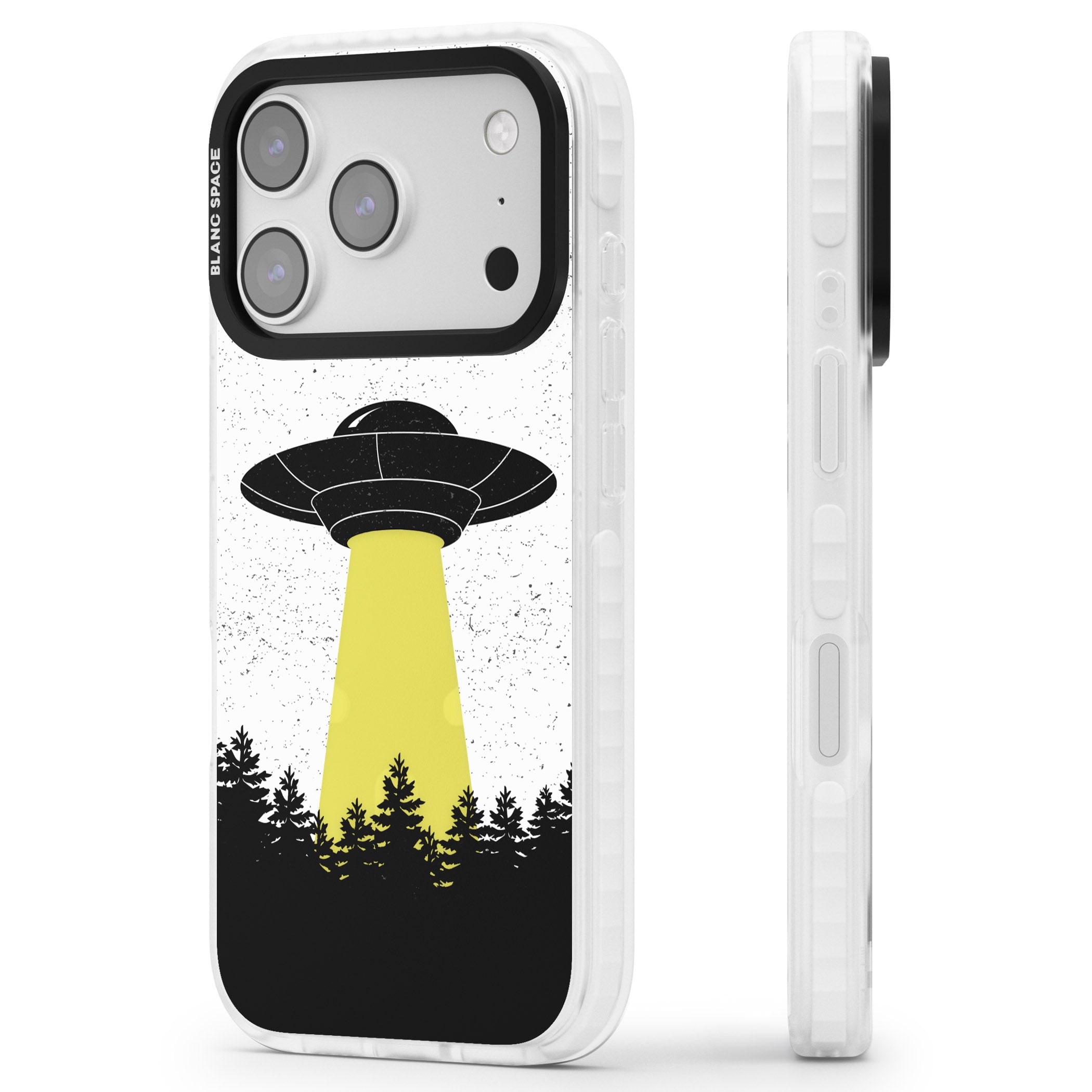 Alien Abduction iPhone 17 Pro Impact Pro Clear Phone Case Side Profile
