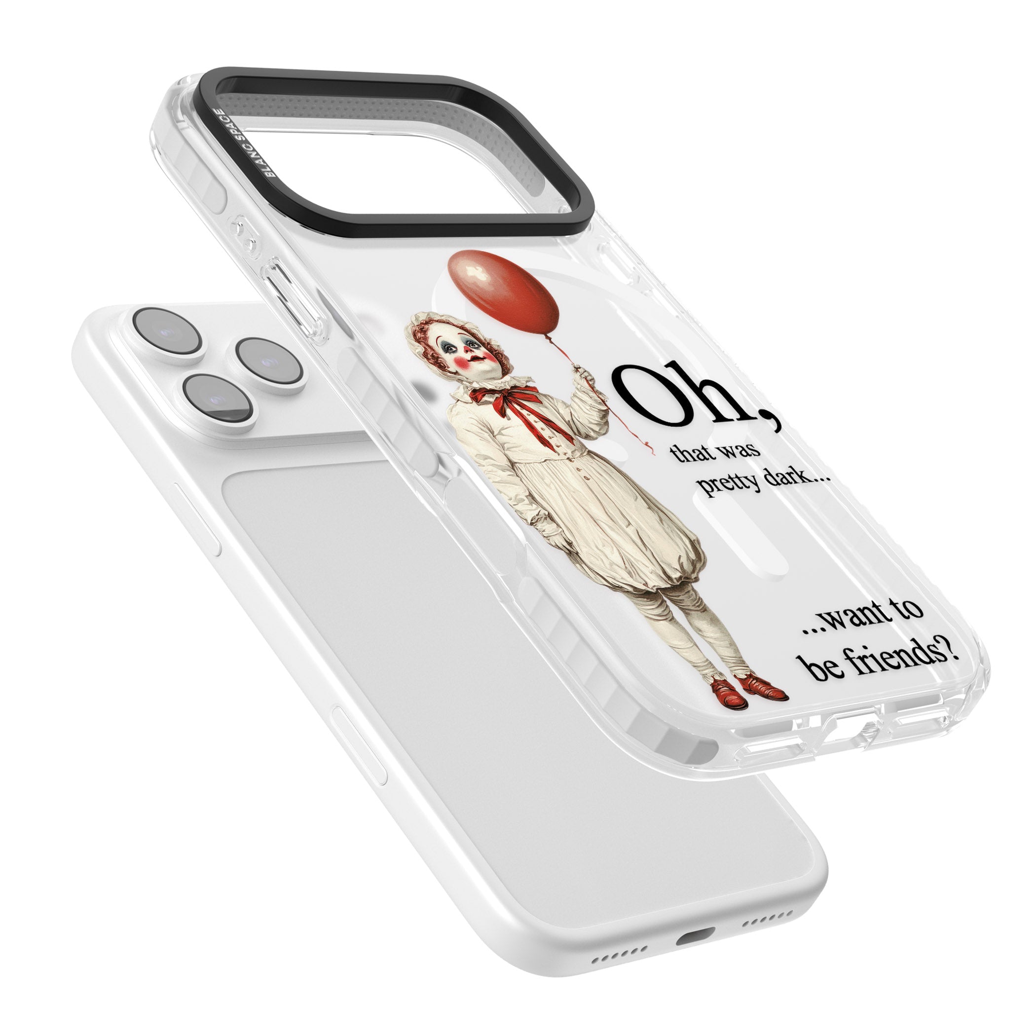 Want To Be Friends? iPhone 17 Pro Impact Pro Clear Phone Case Colours