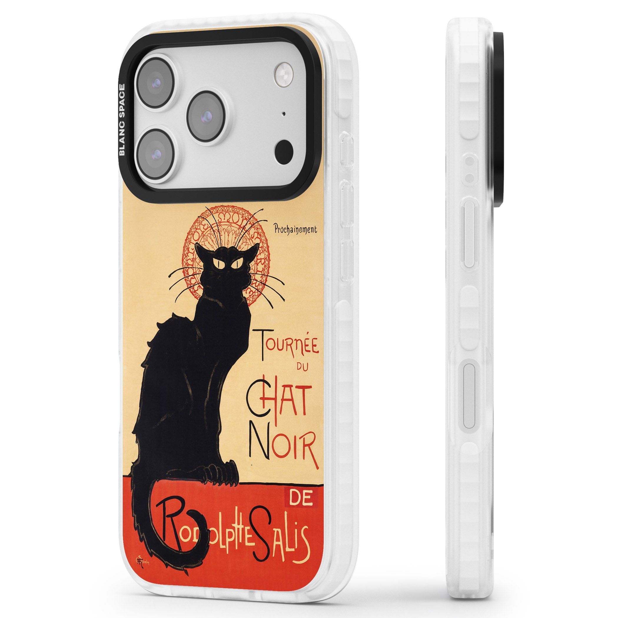 Tournee Du Chat Noir Poster iPhone 17 Pro Impact Pro Clear Phone Case Side Profile